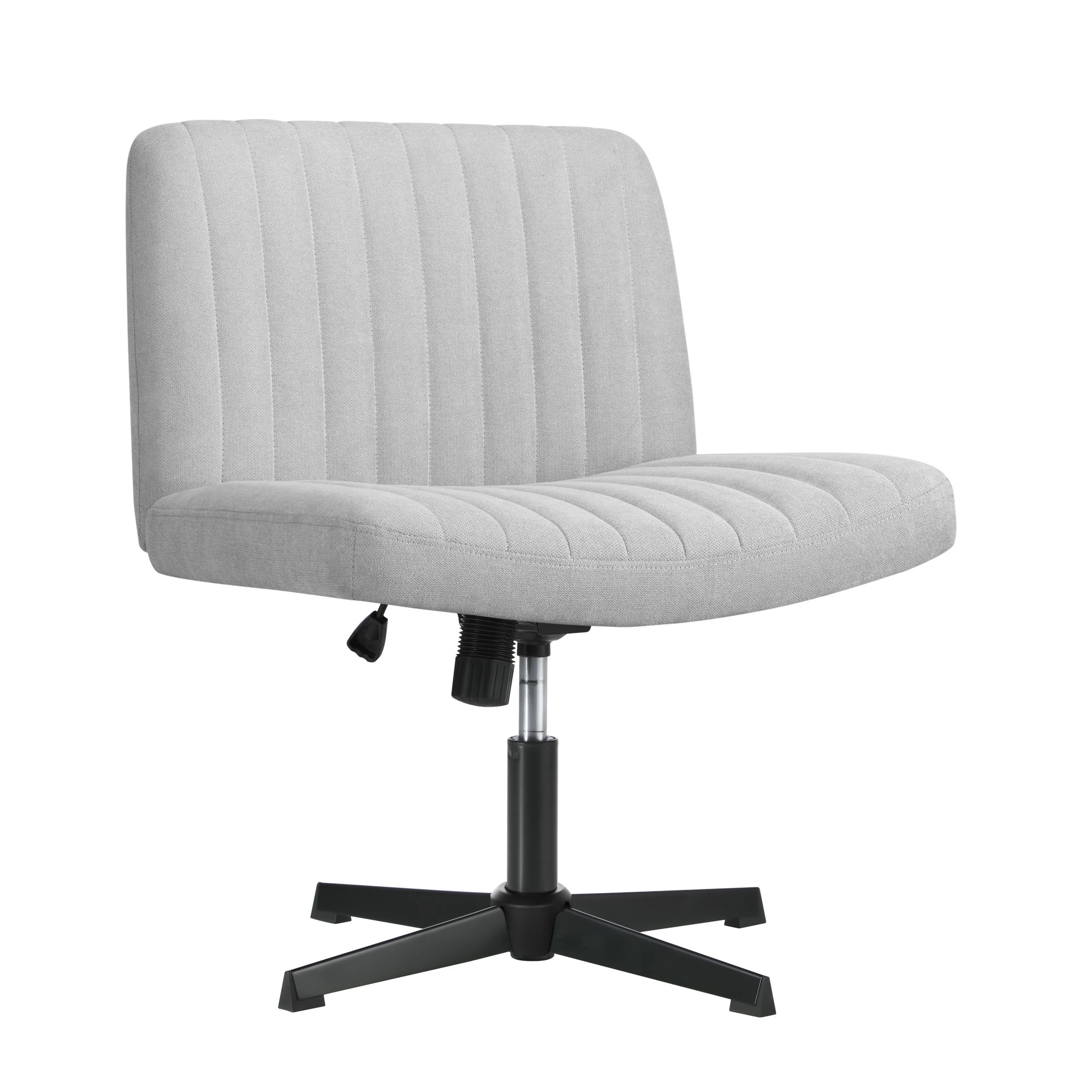 1 Oikiture Mid Back Armless Office Desk Chair Height Adjustable Wide Seat - Grey, 1 of 6
