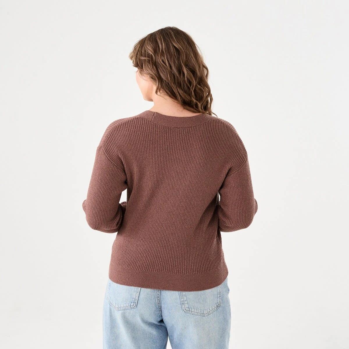 3 Textured V-Neck Cardigan FAWN TAUPE, 3 of 6