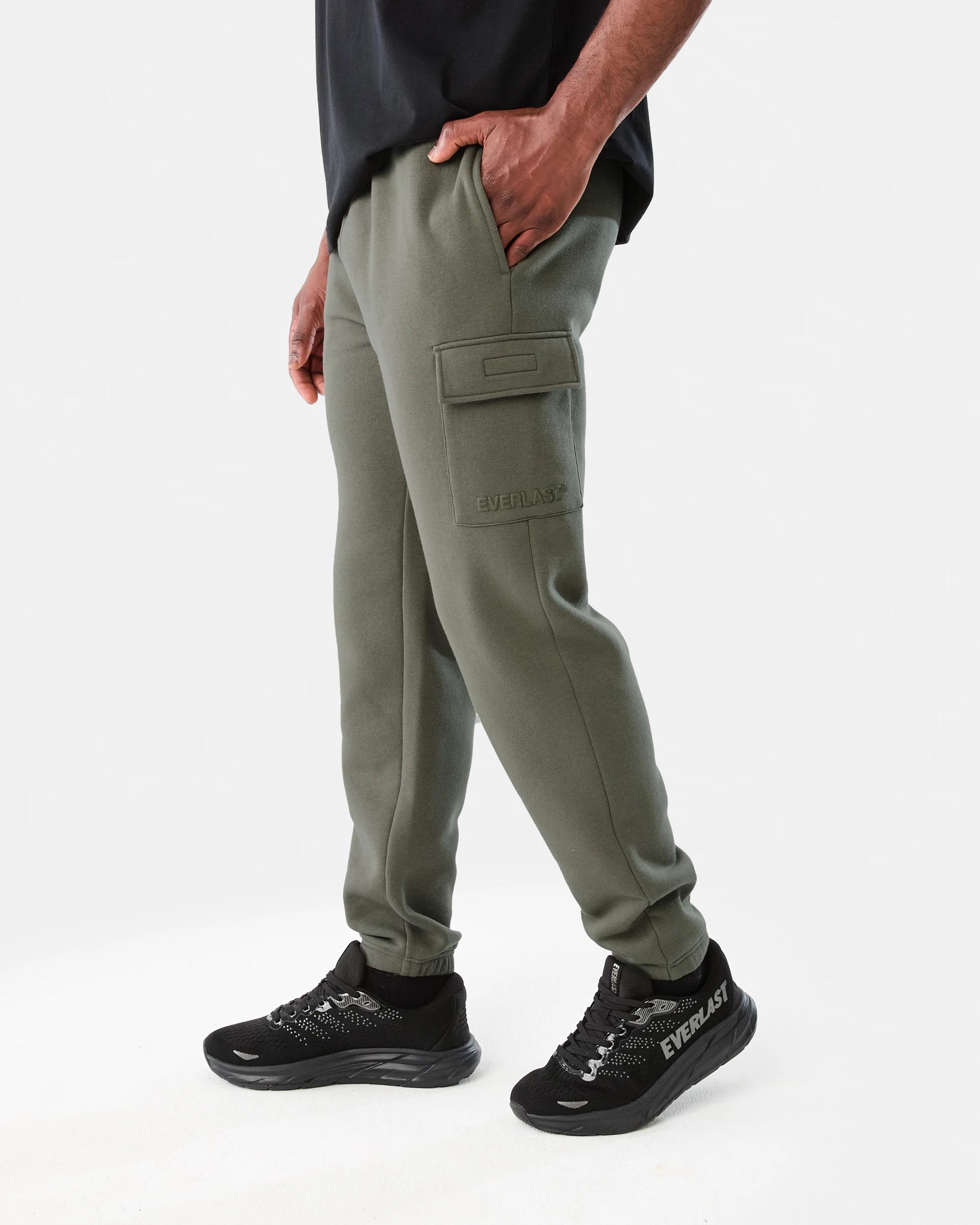 1 Everlast Mens Cargo Trackpants Cement, 1 of 8