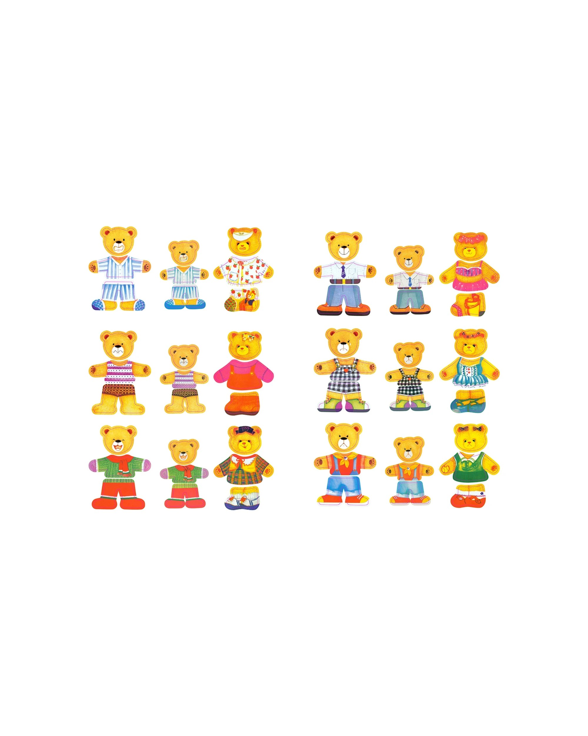 2 Kaper Kidz Dressing Bear Family Wooden Blocks Pretend Play Toy 18 Months Plus - Multi, 2 of 8