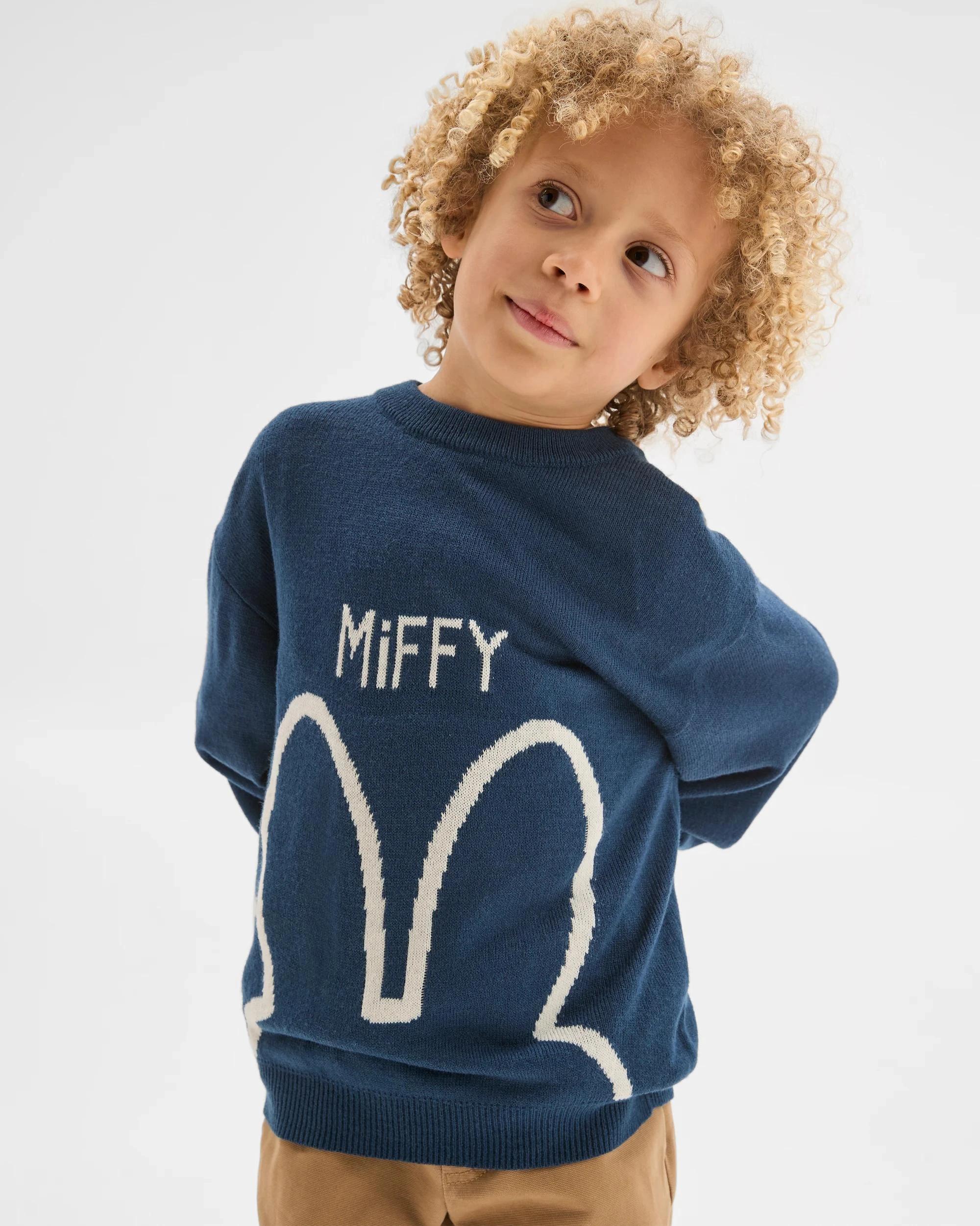 2 Miffy Long Sleeve Crew Neck Sweater NAVY, 2 of 8