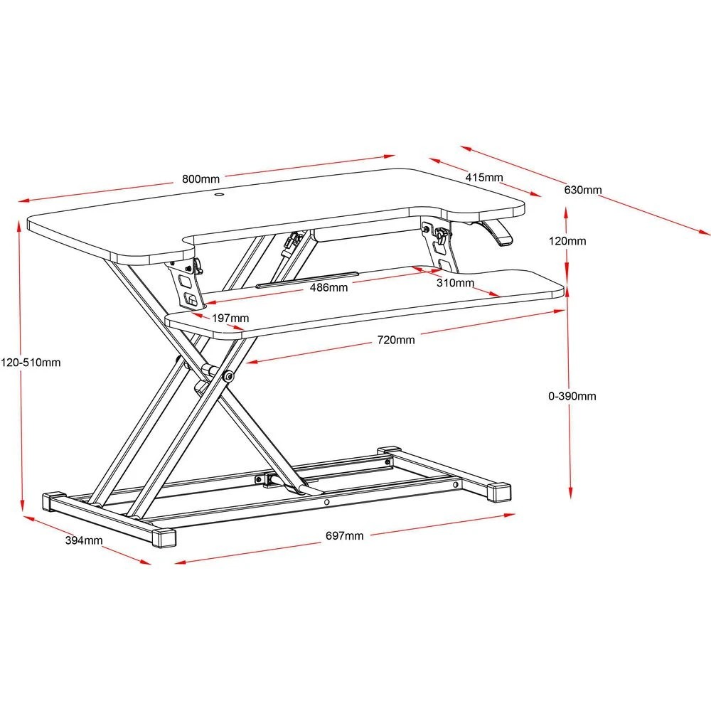 9 Brighton Sit Stand Ergonomic Desk Riser  Black Desks, Tables and Workstations, 9 of 9