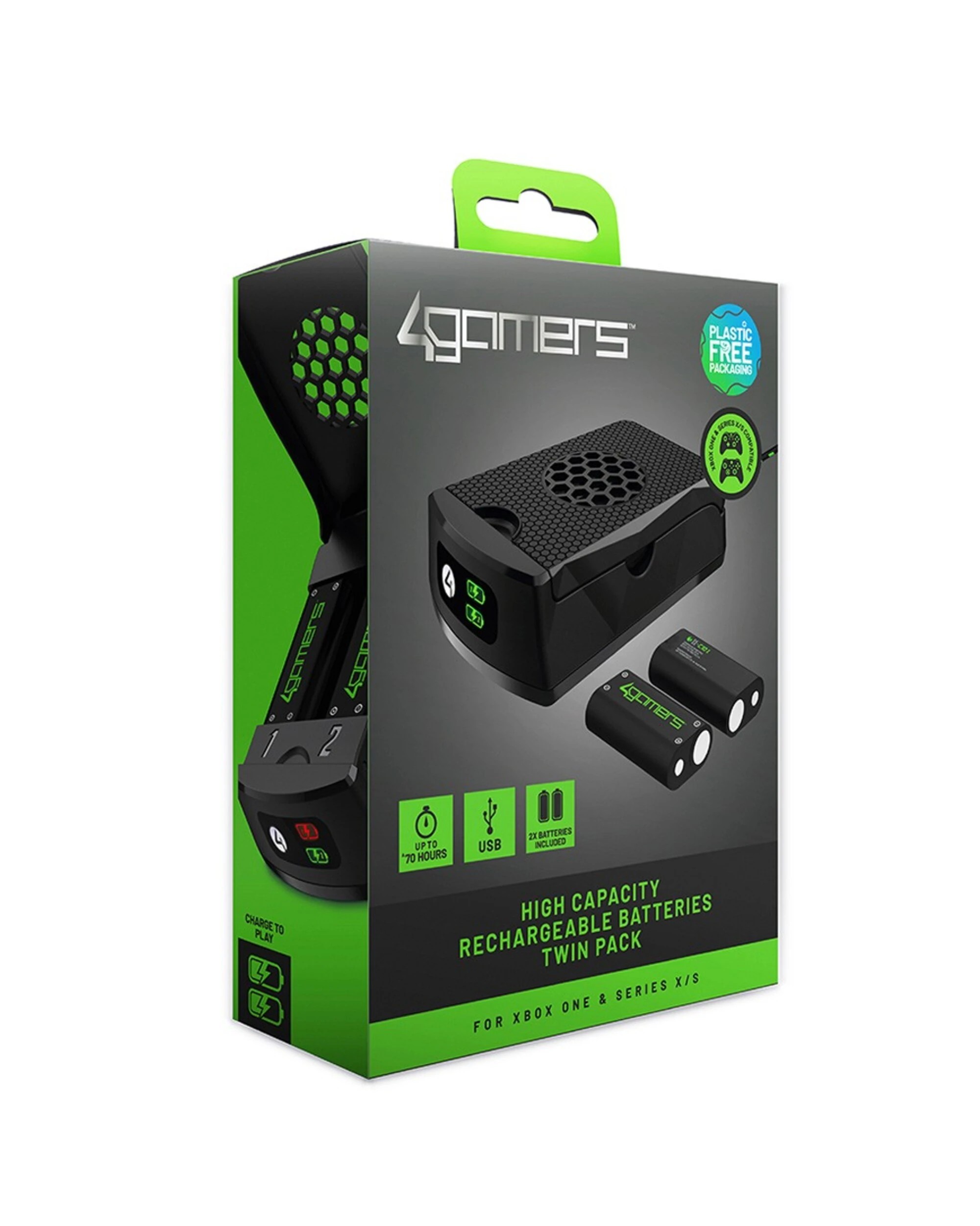 2 4Gamers XBOX Dual Rechargeable Battery Packs With Charging Box - Black, 2 of 5