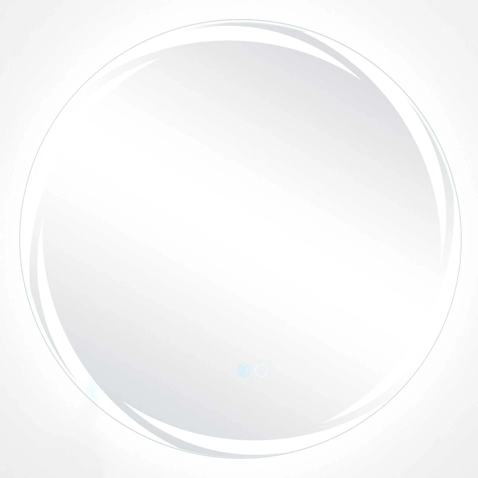 1 Costway Frameless 60cm Round LED Vanity Mirror Anti Fog Dimmable Lights Wall Mounted Mirror, 1 of 3