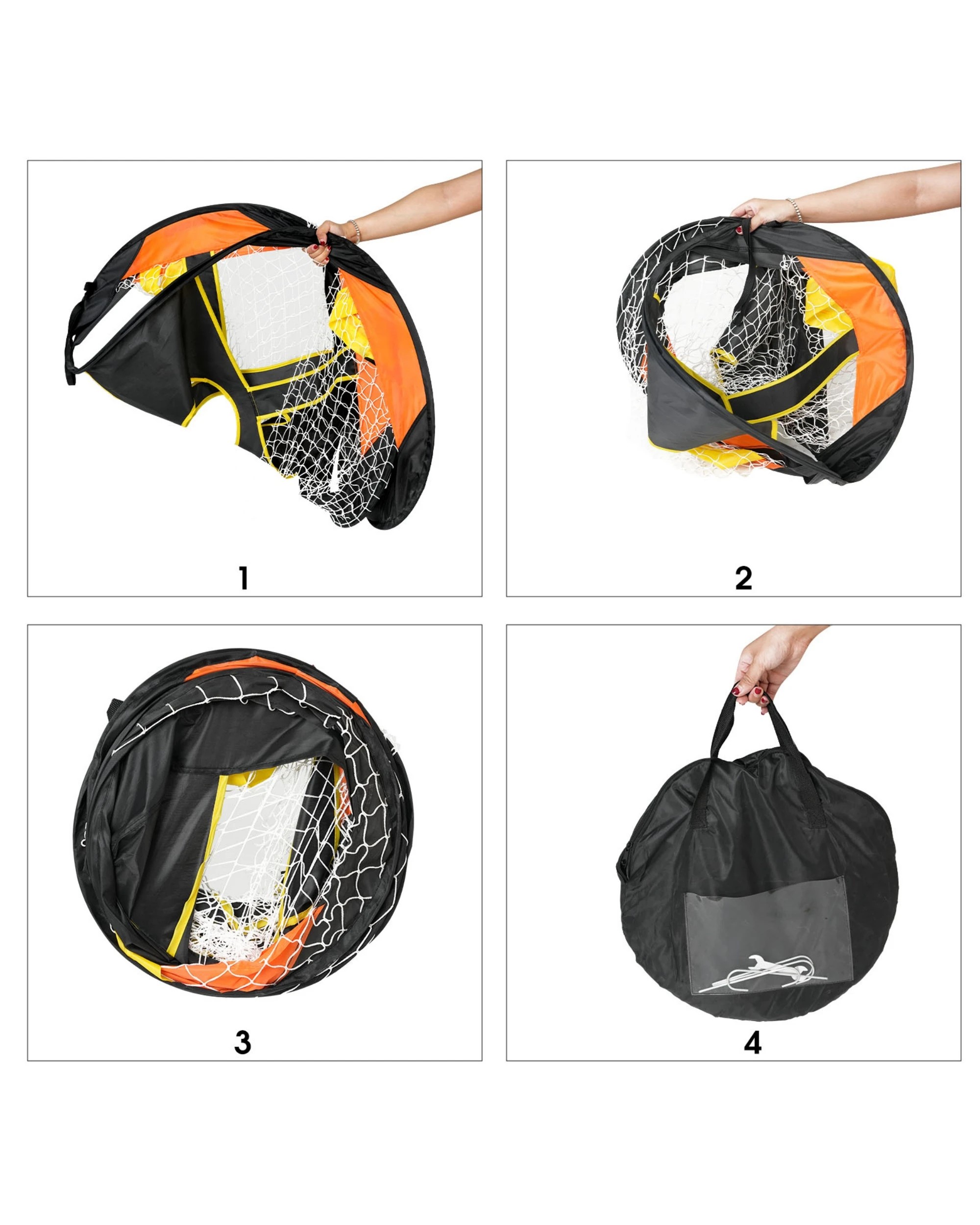 3 Advwin 2in1 Kids Soccer Goal with Carrying Bag - Black, 3 of 6