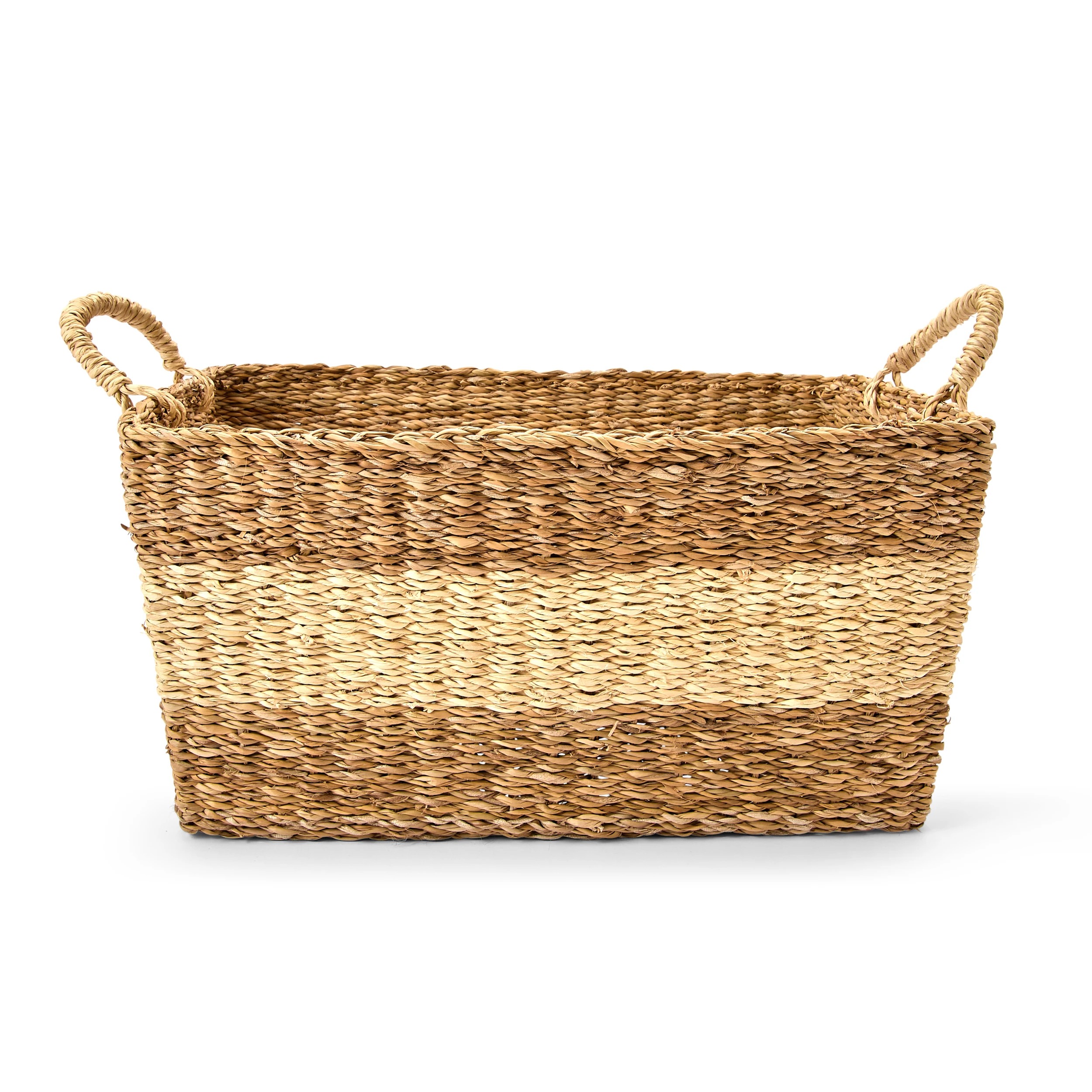 2 Rectangle Stripe Basket - Natural, 2 of 8