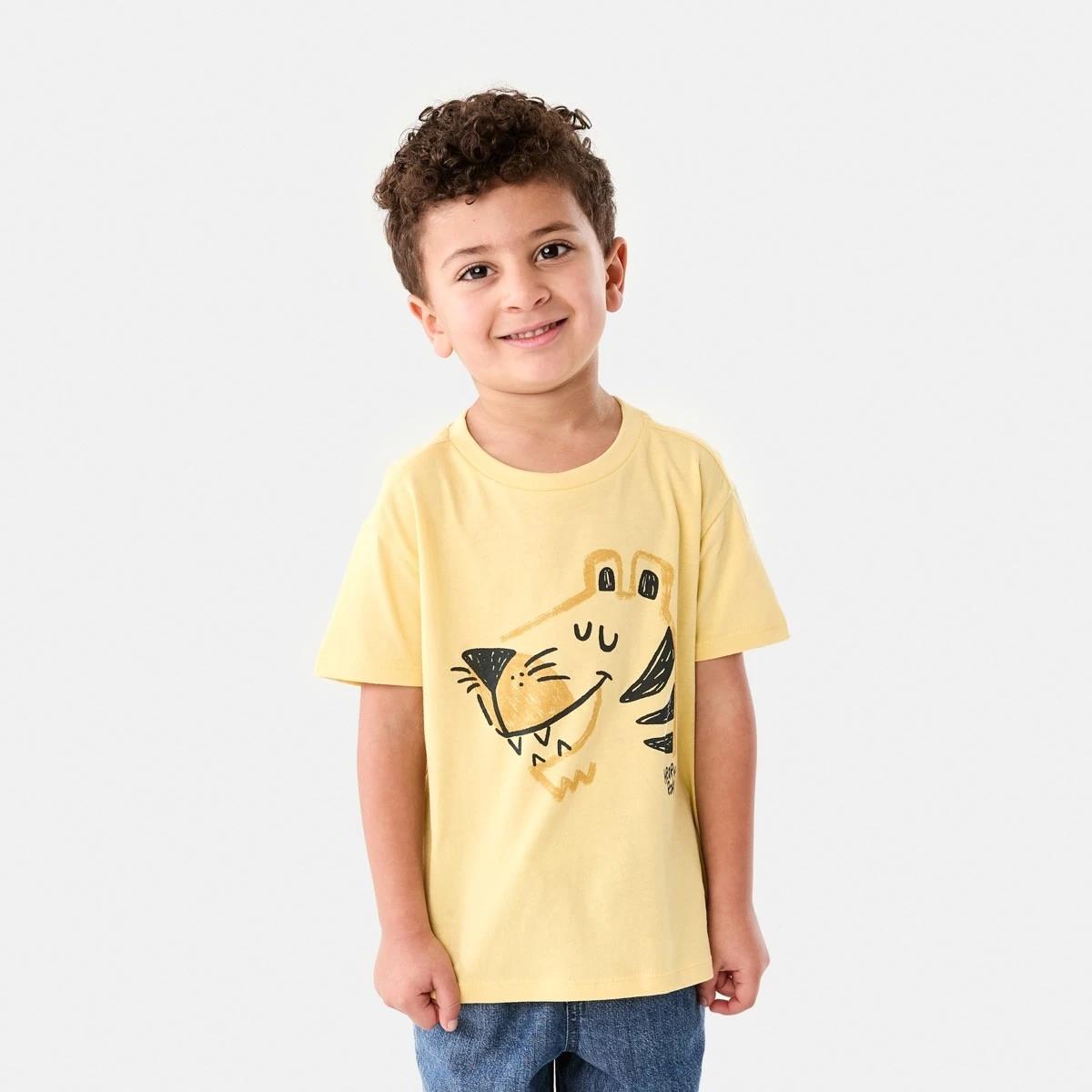 1 Chest Print T-shirt WILD ONES TIGER WASHED YELLOW, 1 of 6