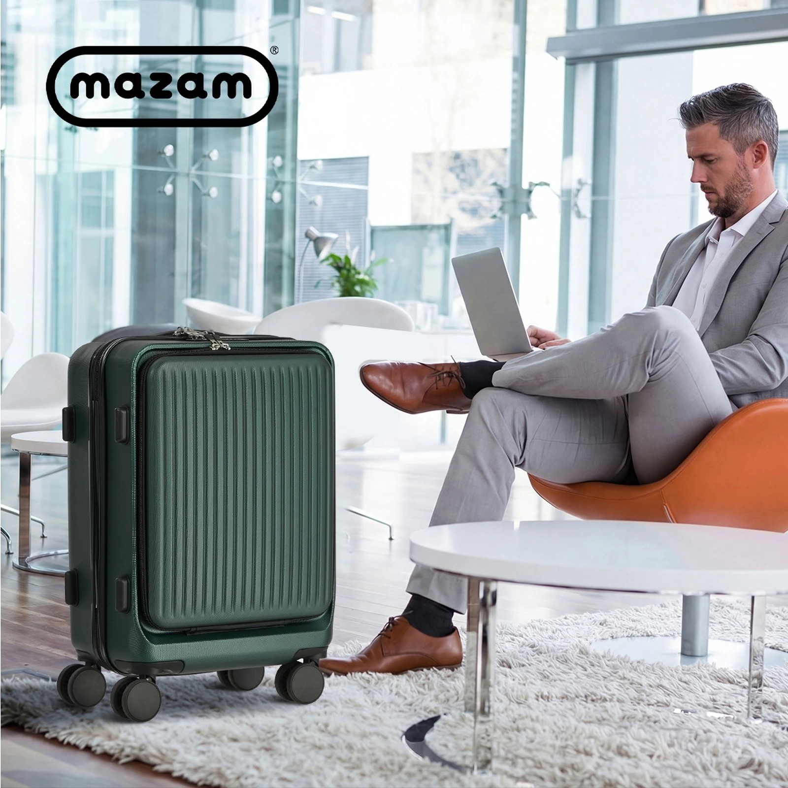 10 Mazam 24" Luggage Suitcase Front Opening Travel TSA Hard Case - Green, 10 of 10