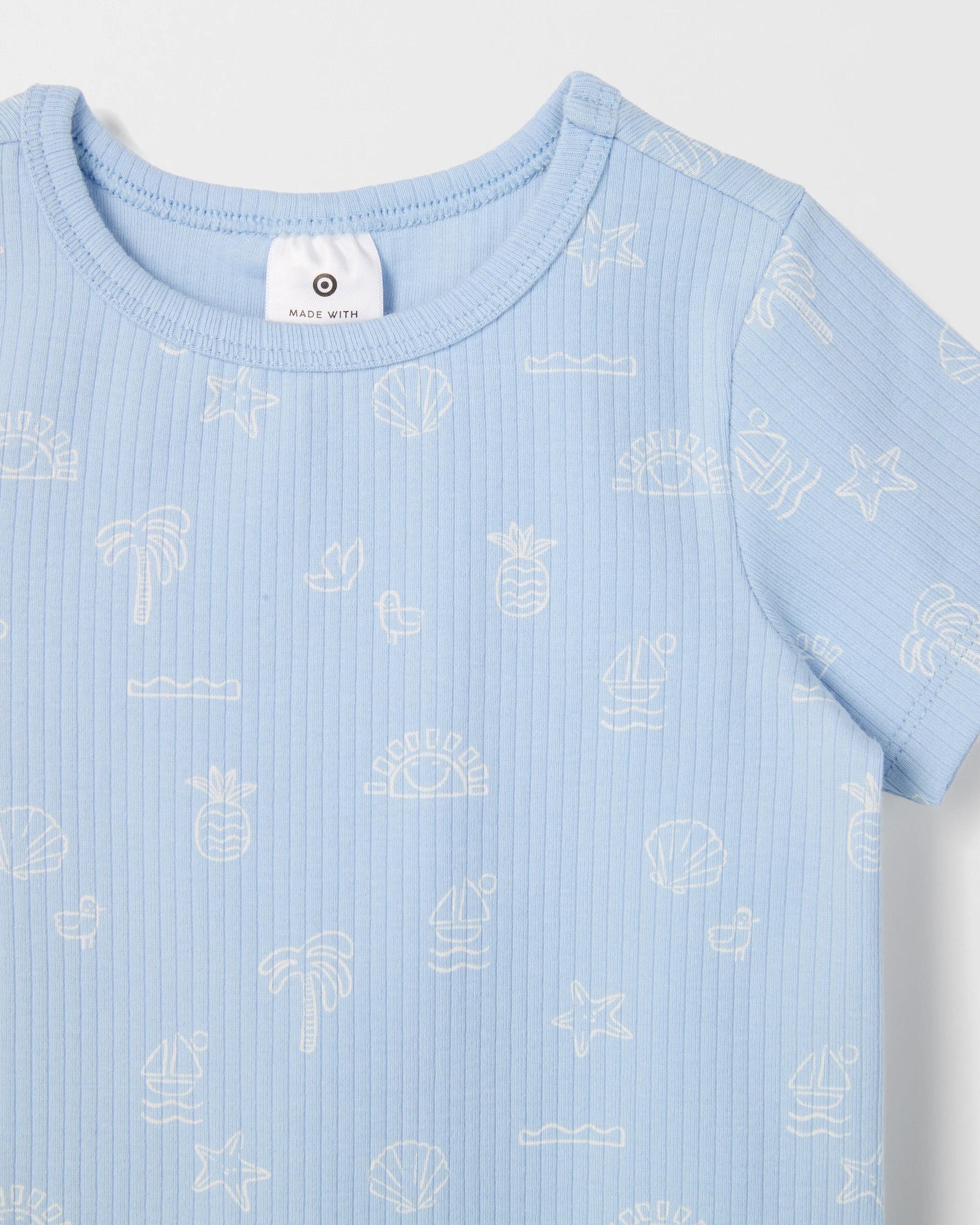 5 Target Baby Organic Cotton 3 Pack Ribbed Bodysuits COASTAL BLUE, 5 of 5