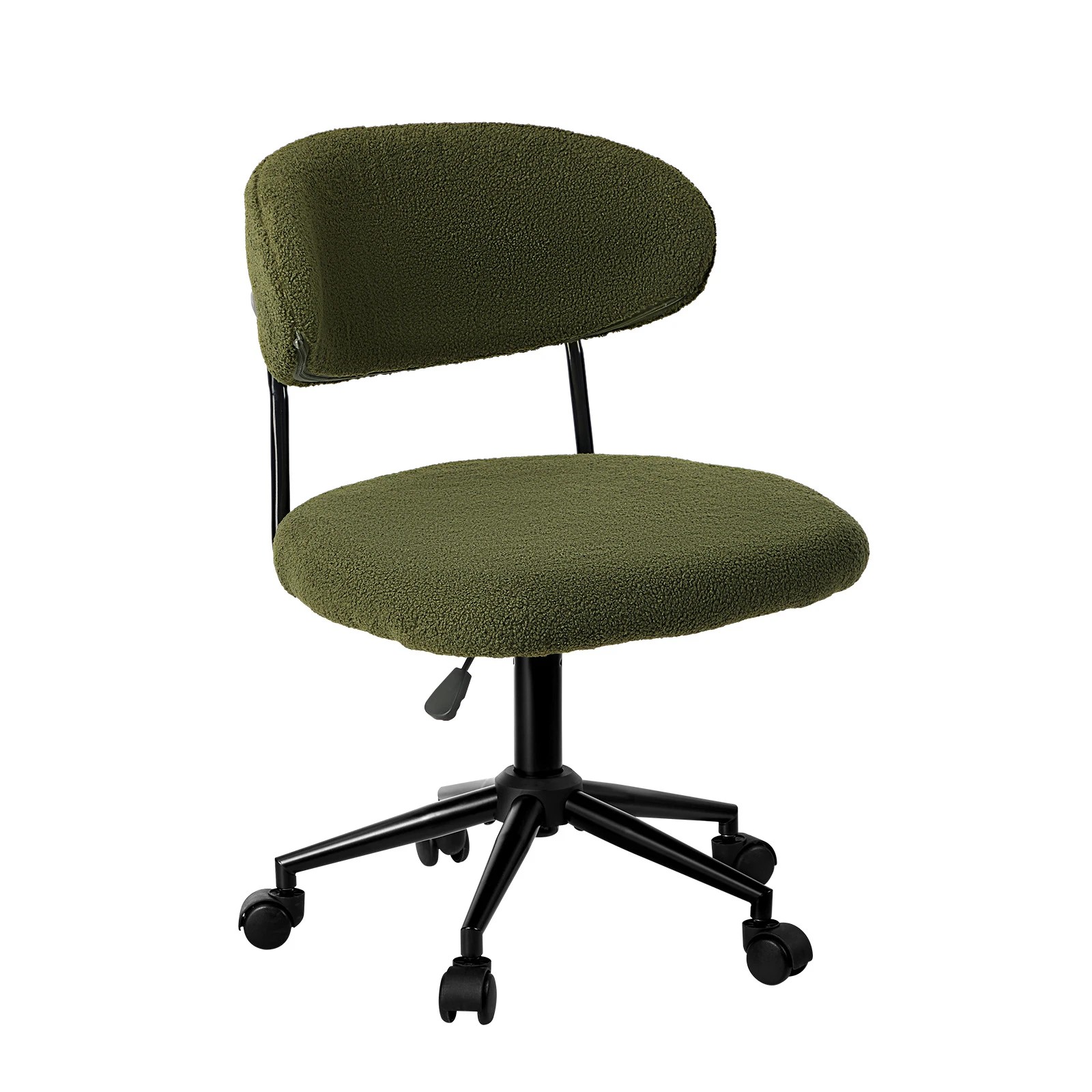 1 Oikiture Armless Office Chair Mid Back Wide Seat Swivel Home Desk Chair - Green, 1 of 6