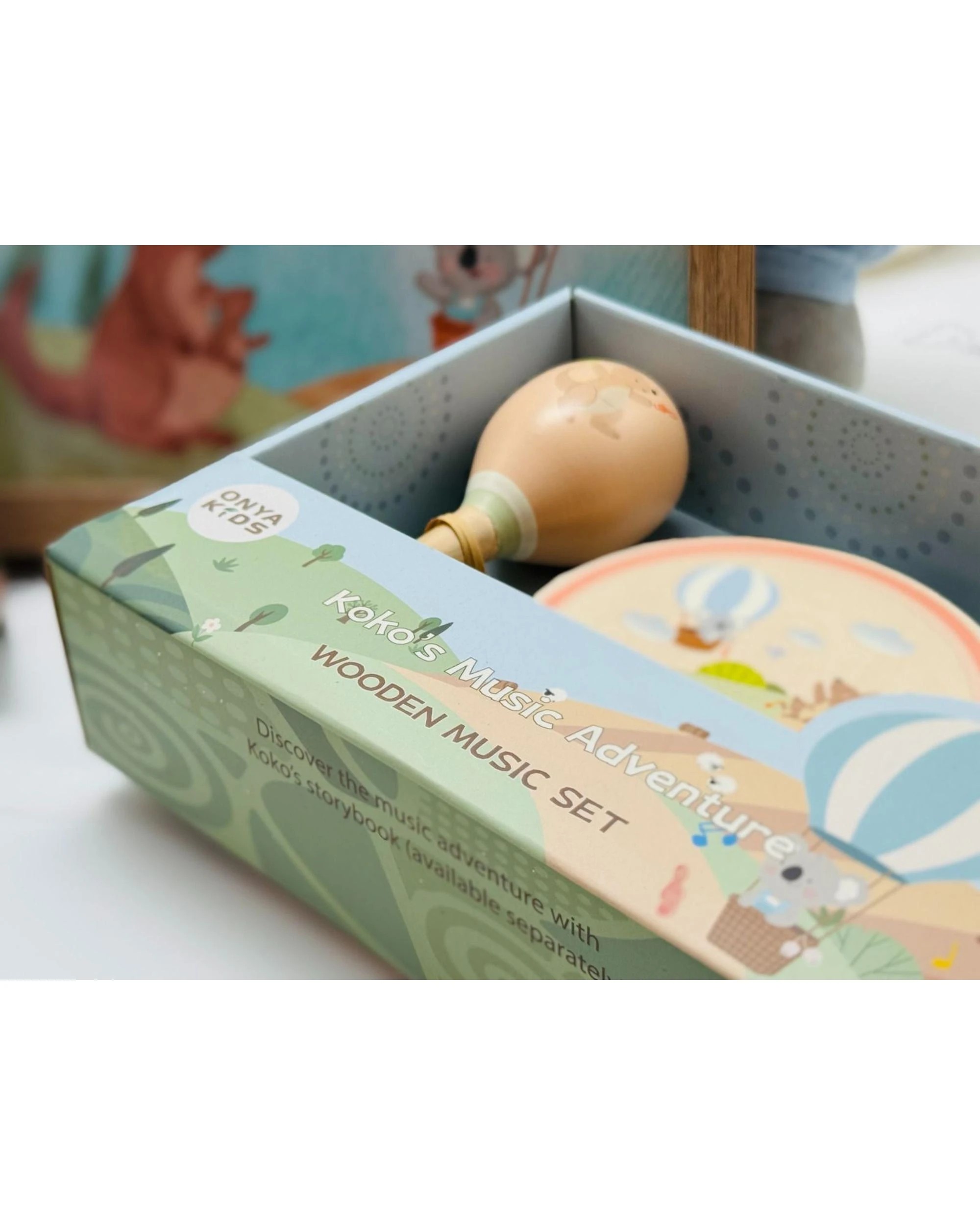 3 Onya Kids Koko's Music Adventure Koala and Kangaroo Wooden Music 3 Piece Set, 3 of 7
