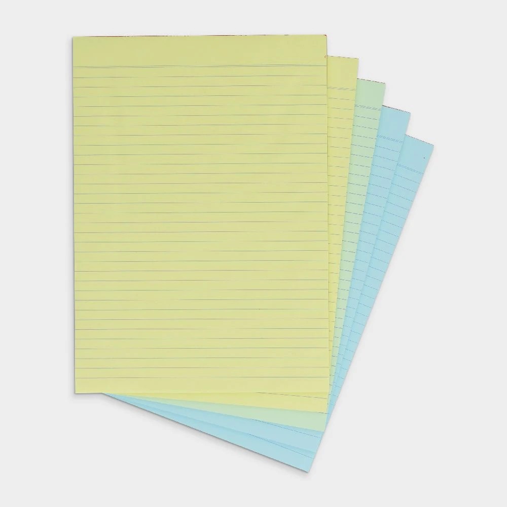 2 50 Sheet A4 Ruled Office Pad 5 Pack Mixed Colour, 2 of 3
