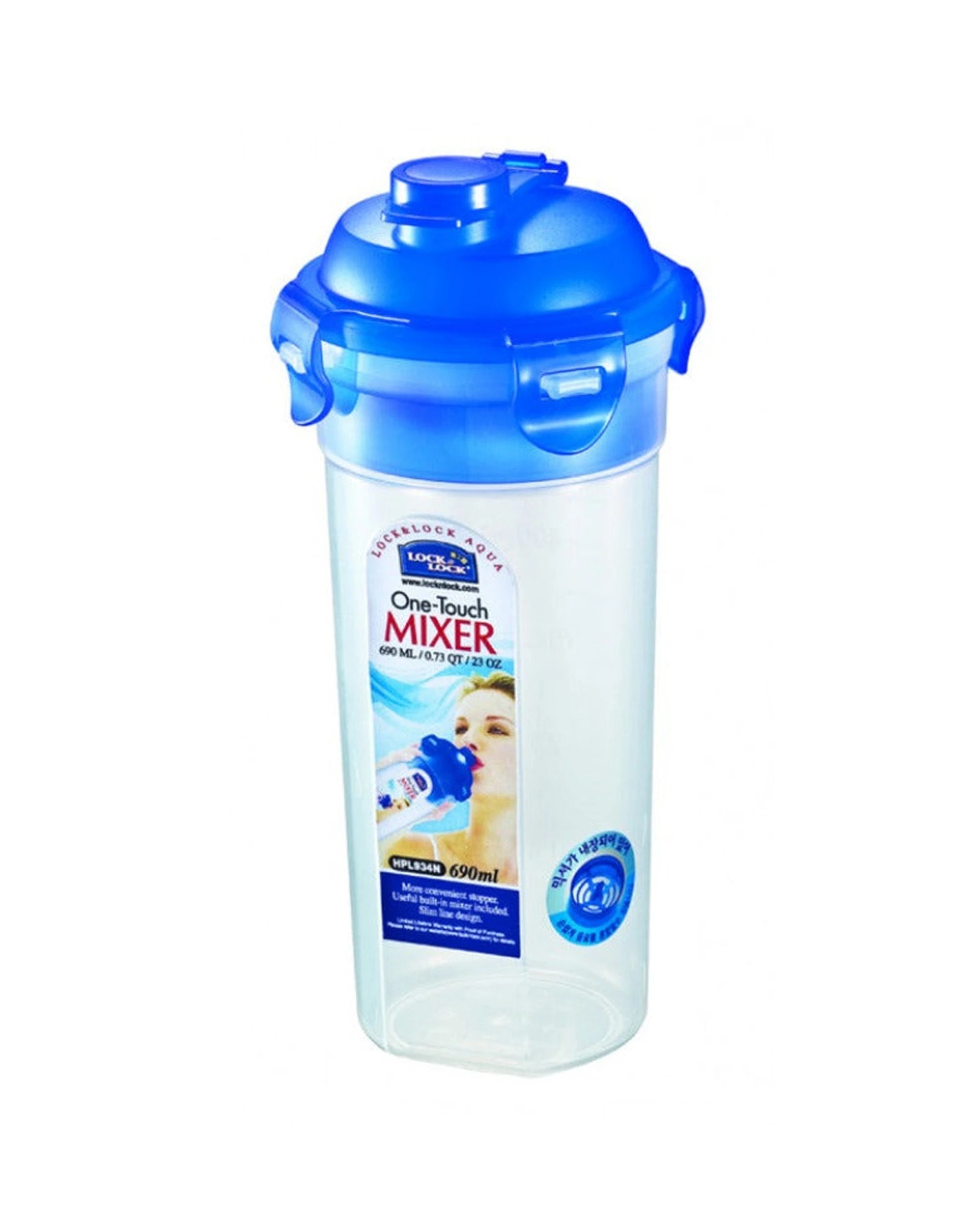 1 Lock & Lock Classic One Touch Airtight Durable Mixer Bottle Round 690ml - Clear, 1 of 1