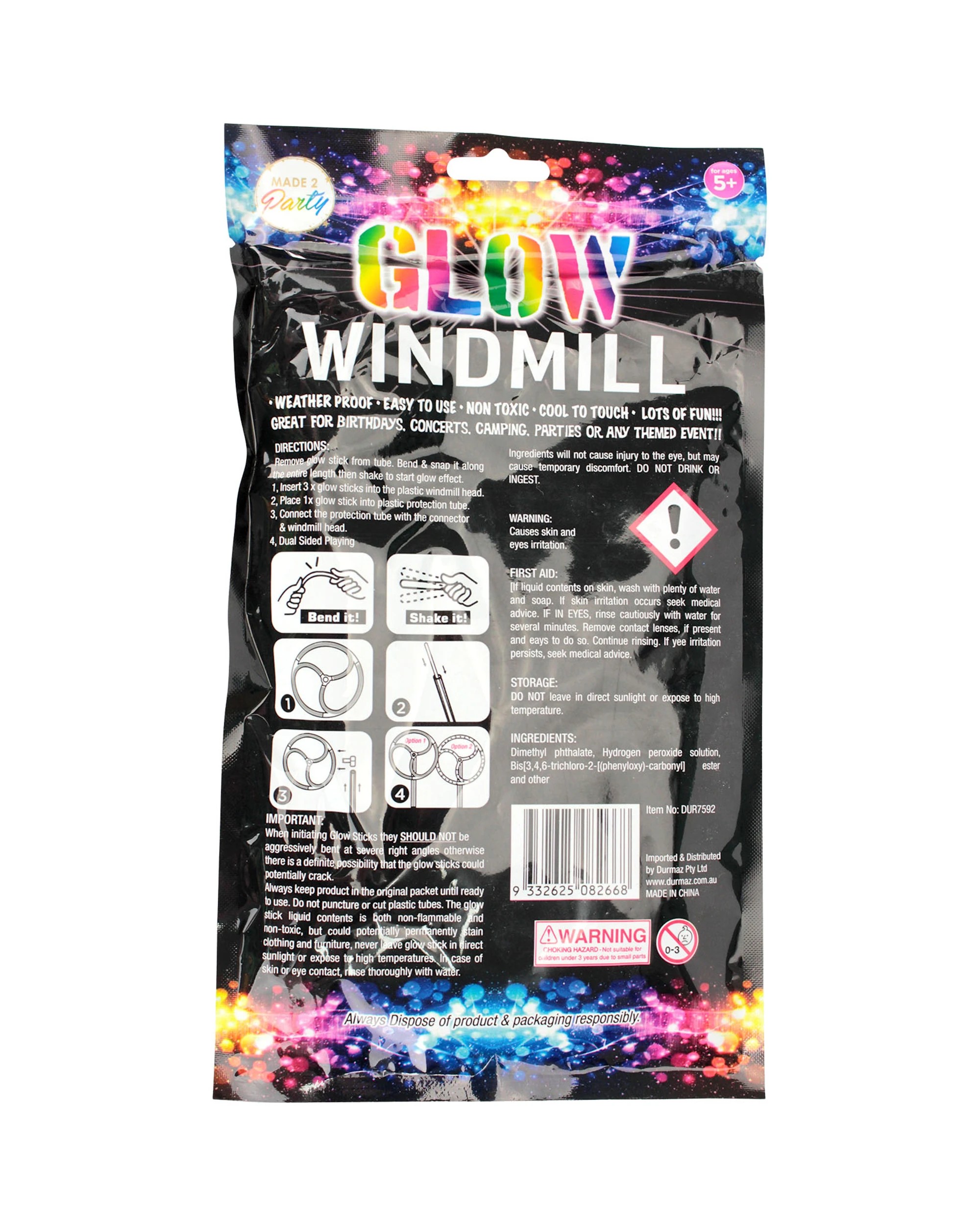 5 Durmaz Glow Windmill Wand - Assorted, 5 of 5
