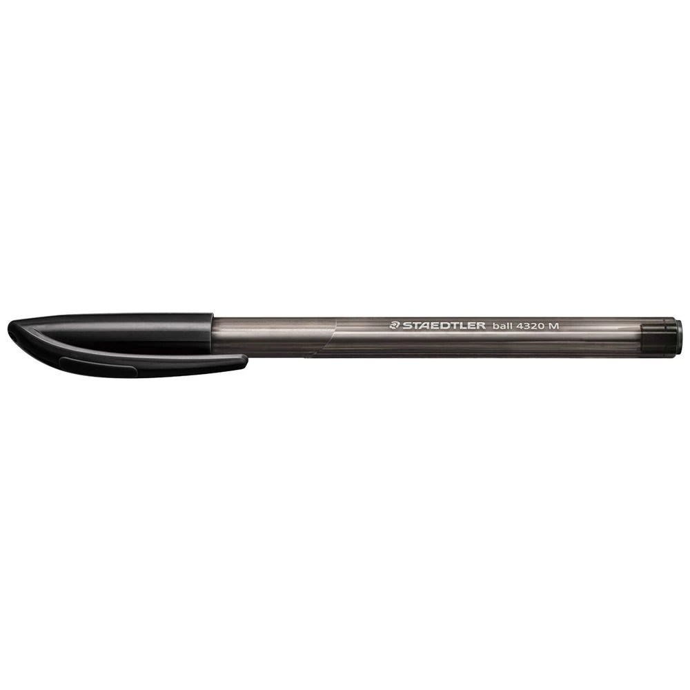 3 Staedtler Triangular Medium Stick Ballpen 4320 Black 10 Pack, 3 of 4