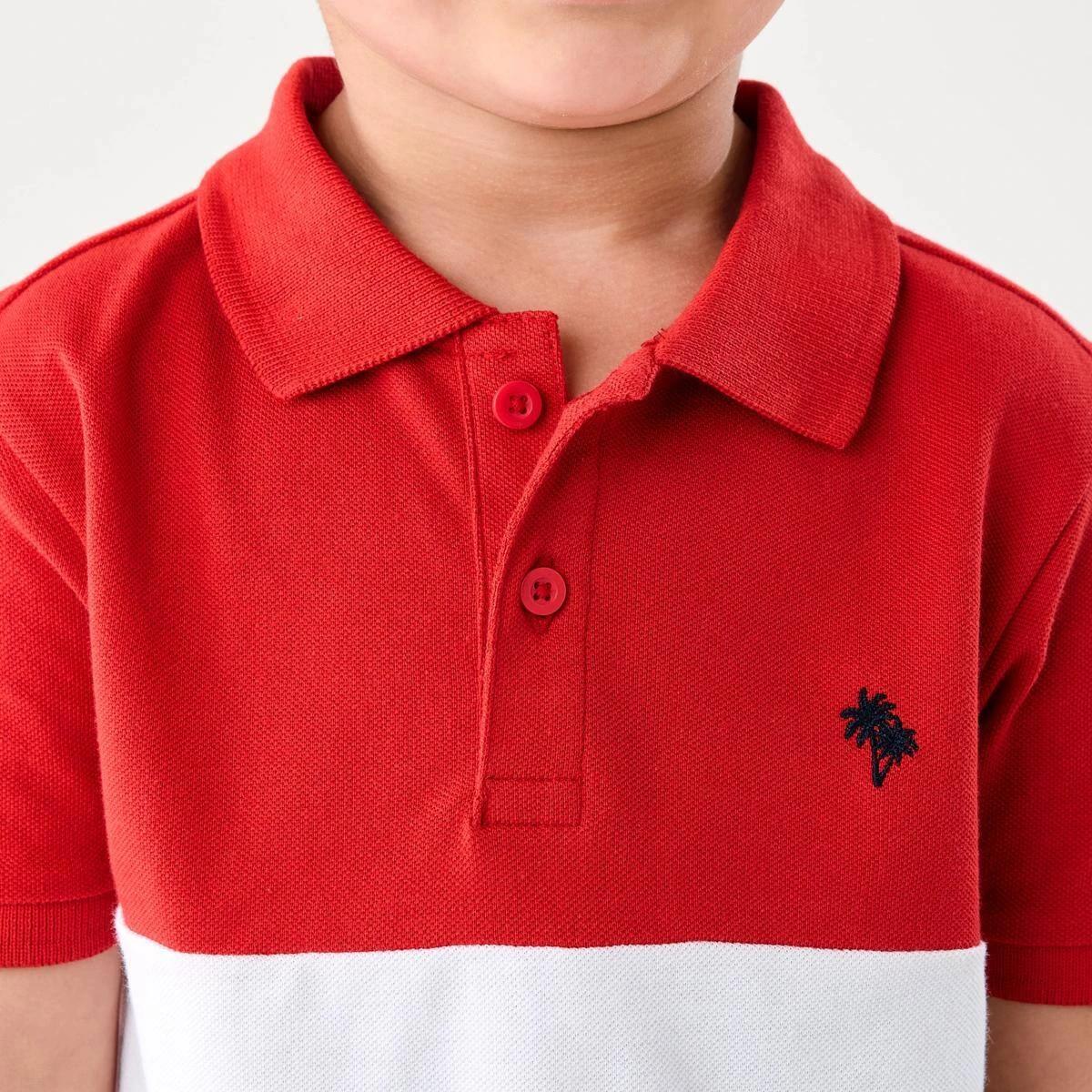 4 Colour Block Polo Shirt RUBICONDO RED, 4 of 7