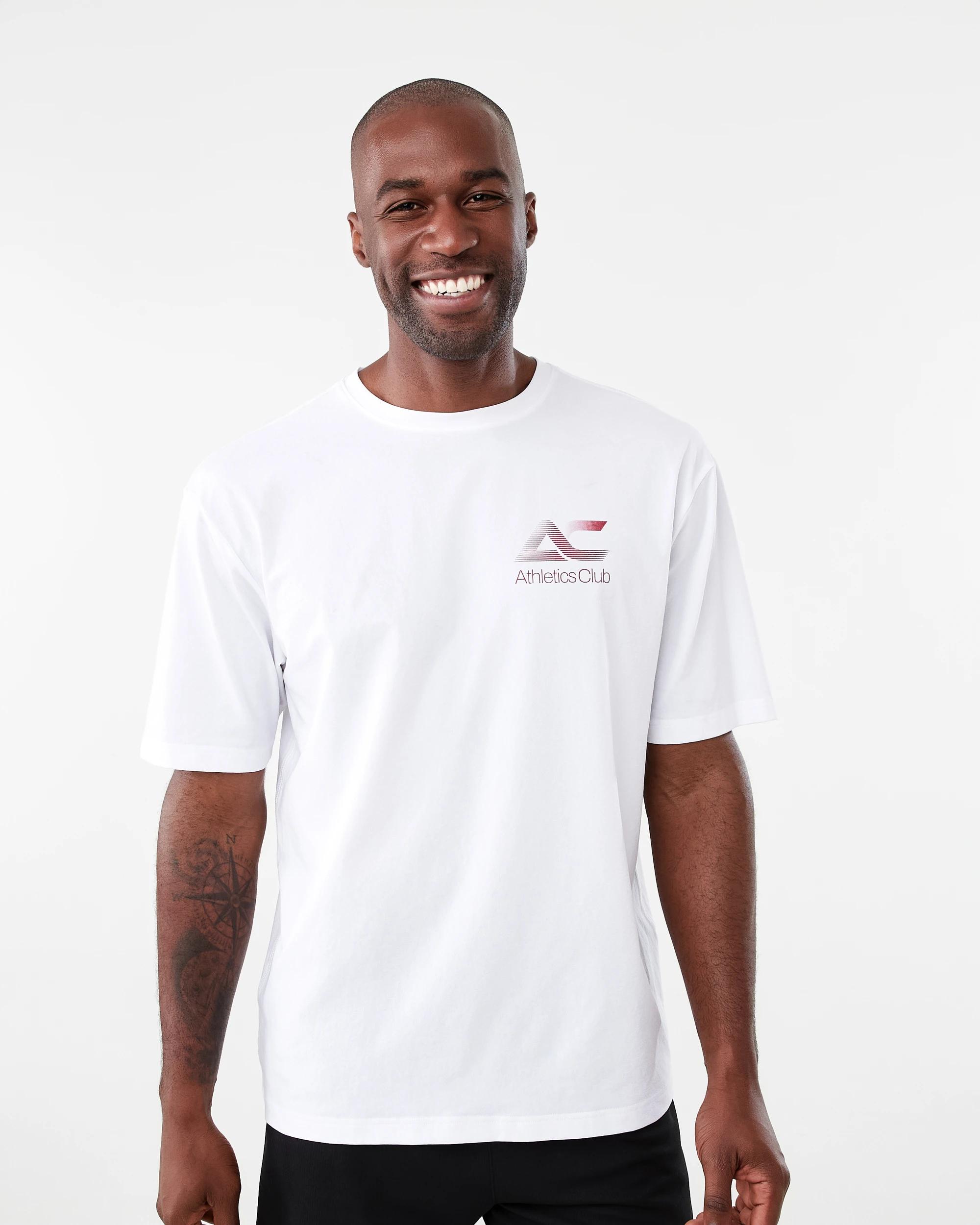 1 Active Mens Oversized Graphic T-shirt White, 1 of 7