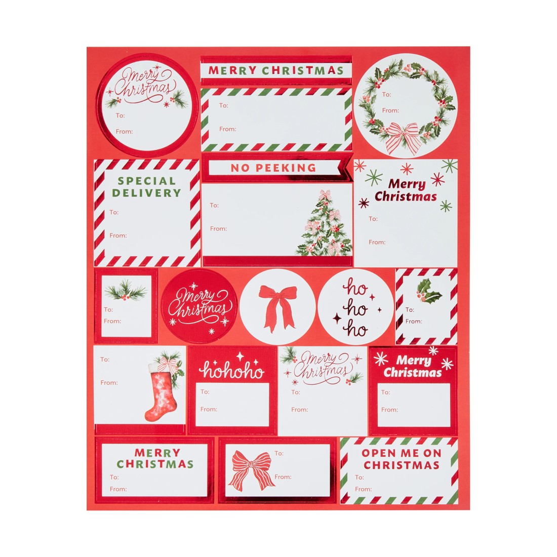 4 100 Pack Christmas Sticker Tags - Assorted, 4 of 5