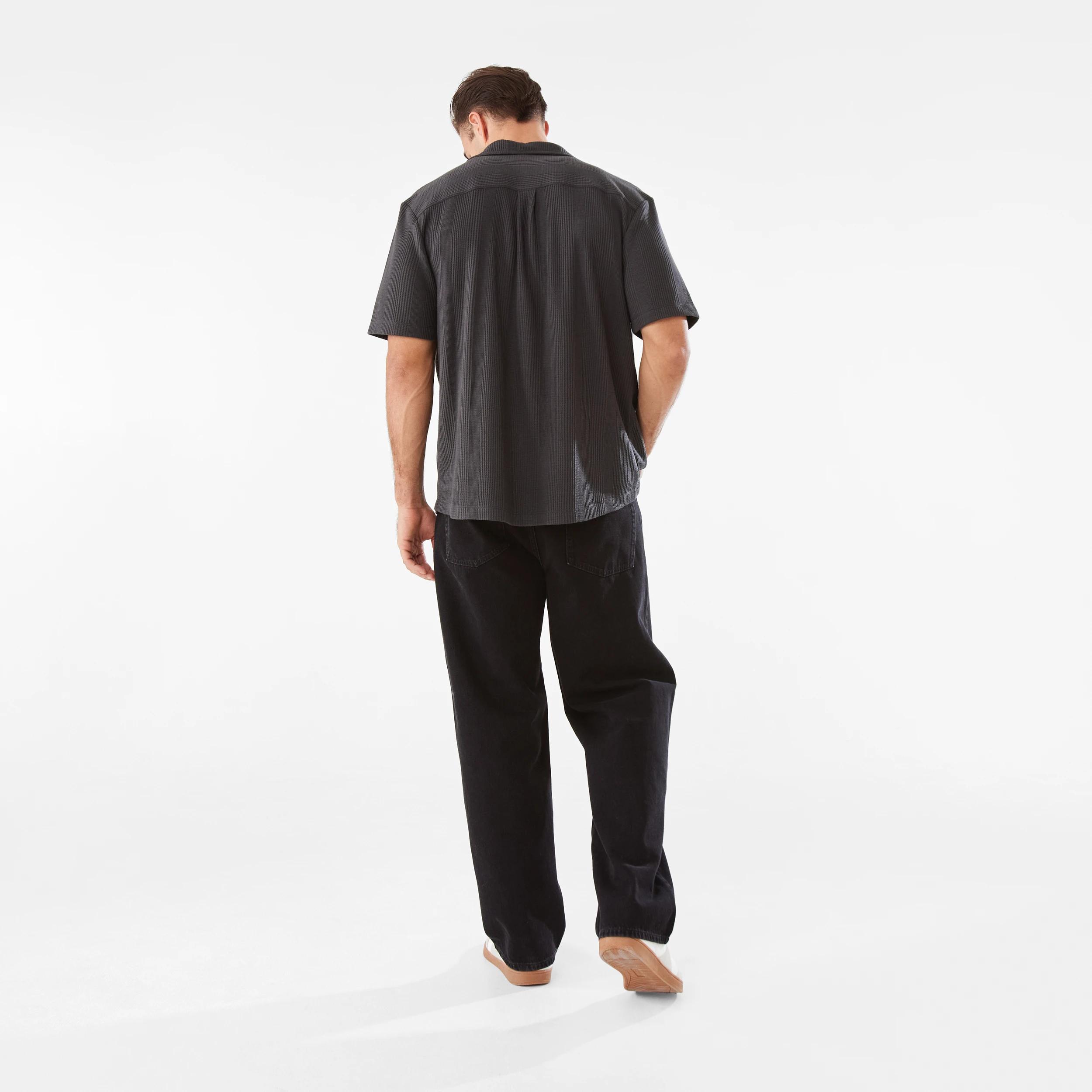 4 Short Sleeve Textured Knit Shirt OYSTER BLACK, 4 of 9