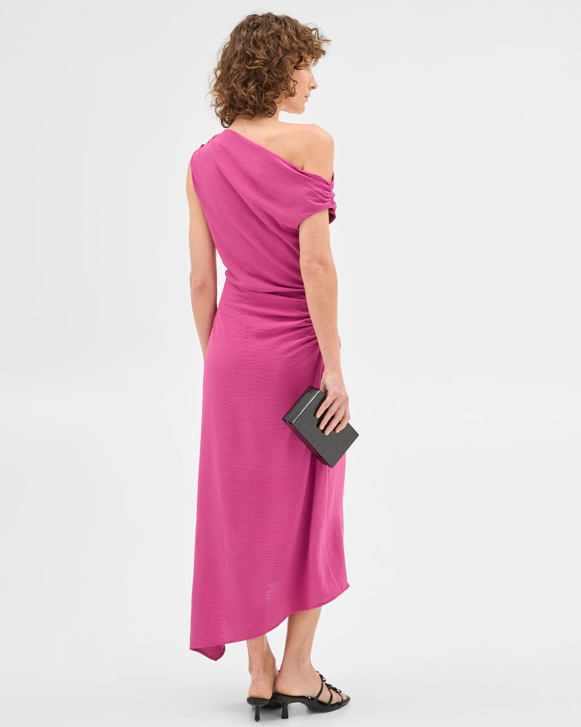 4 Sleeveless Gathered Dress - Preview MAGENTA, 4 of 6