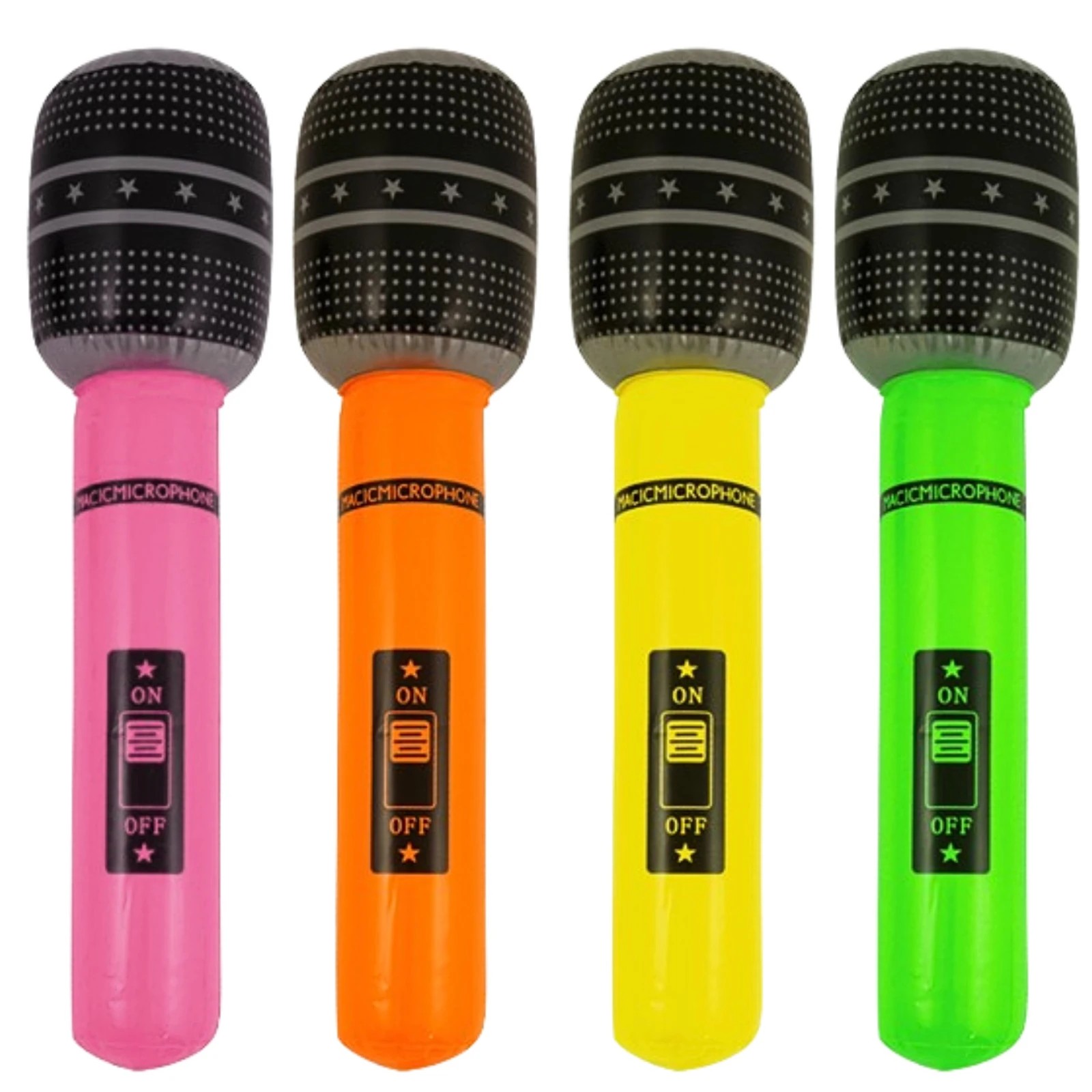 2 Alpen Inflatable Neon Microphone - Assorted, 2 of 3