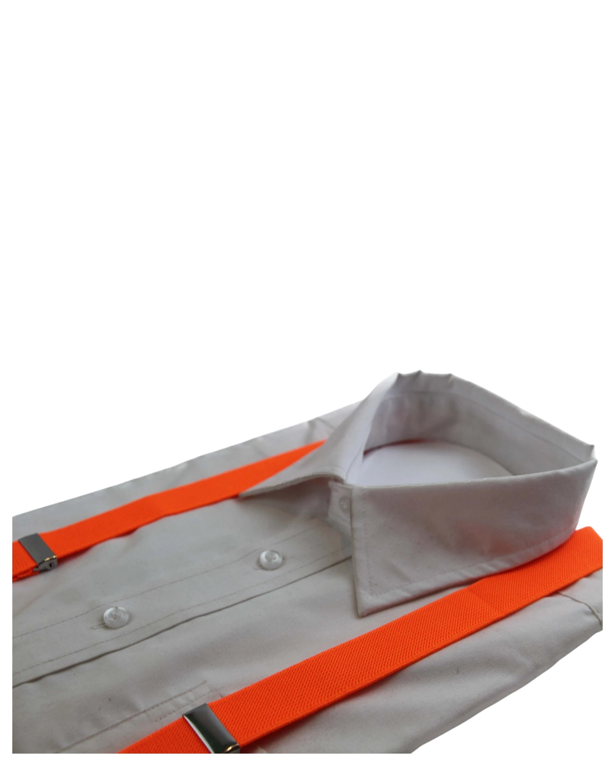 2 Zasel Mens Adjustable 100cm Fluro Orange Suspenders, 2 of 2