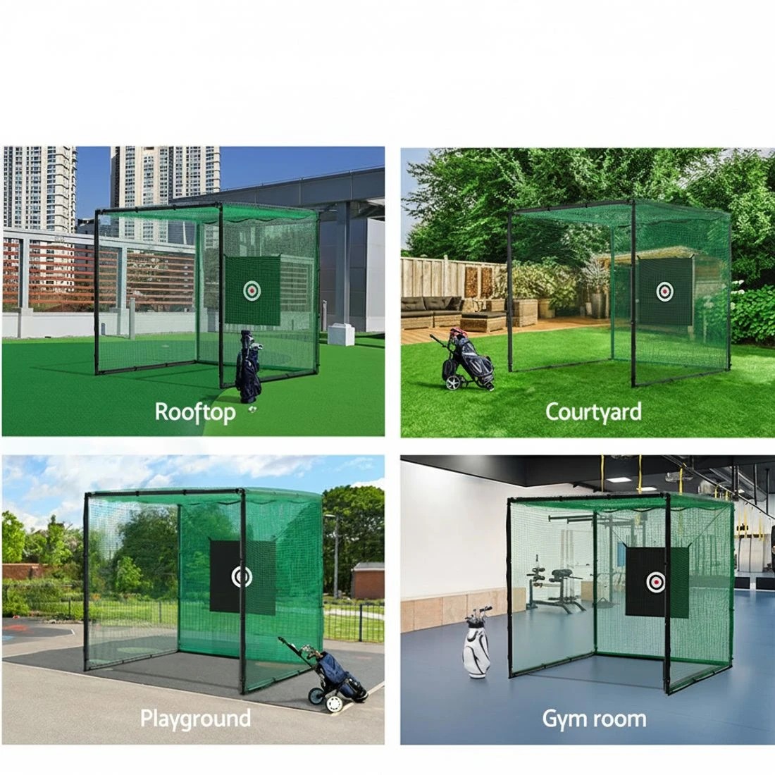 6 Everfit 3m Golf Practice Net Hitting Cage with Steel Frame Baseball Training - Multi, 6 of 6