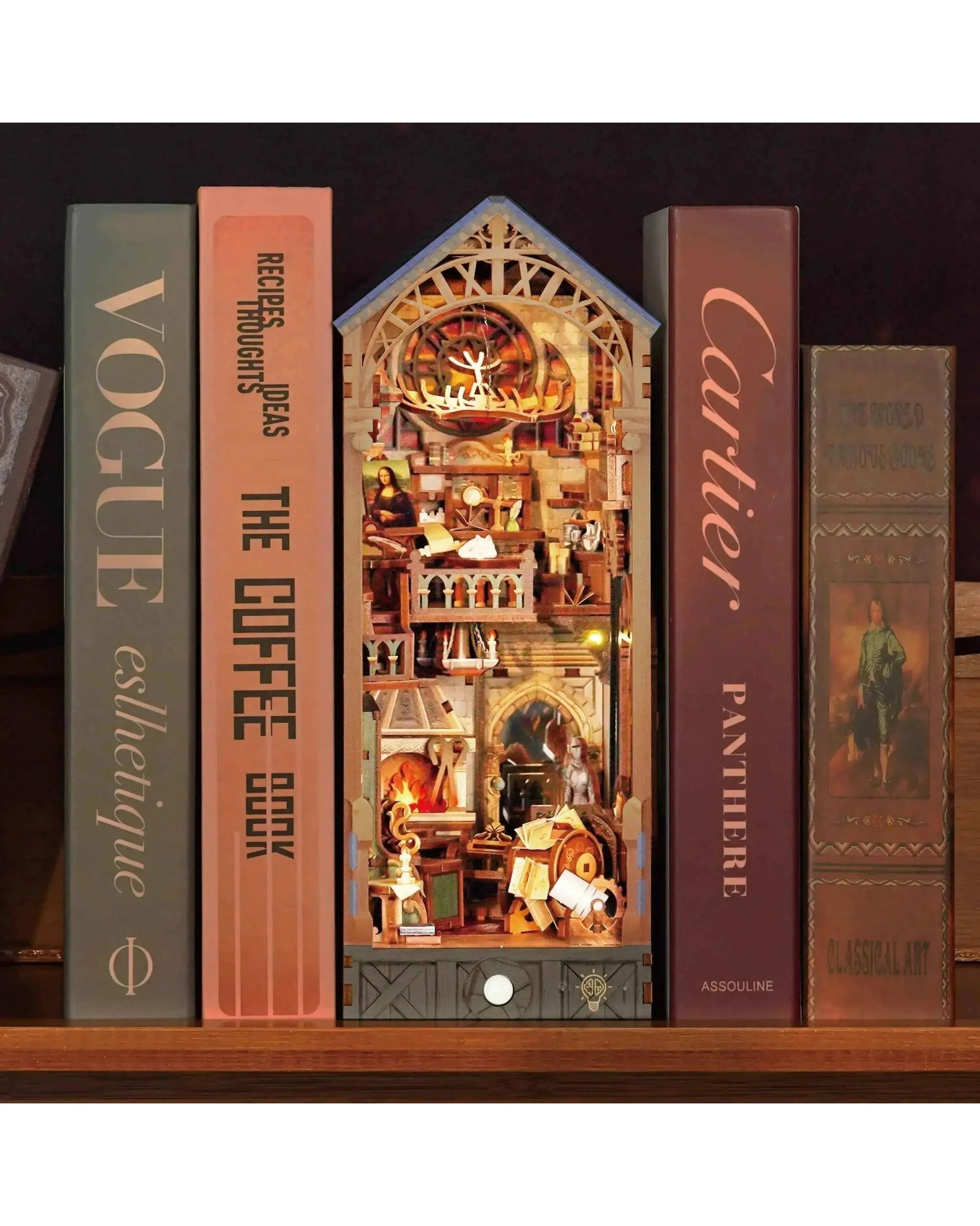 4 Tonecheer 3D Wooden Puzzle DIY Book Nook Kit - Leonardo da Vinci, 4 of 5