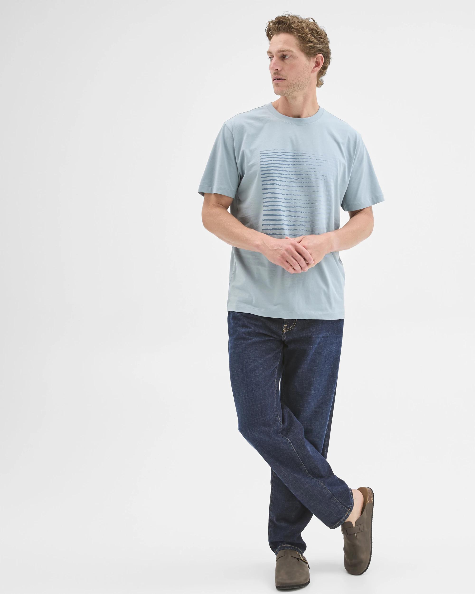 3 Target Man Australian Cotton Frequency Print T-Shirt DUSTY TEAL, 3 of 5
