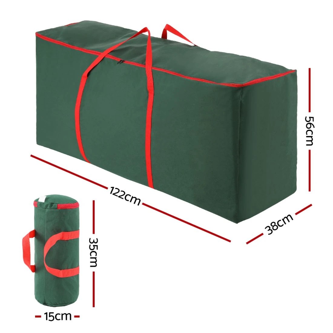 2 Jingle Jollys Christmas Tree Baubles Storage Bag Set Ornaments Container Box Lush Foliage Sturdy Stand
 - green, 2 of 7