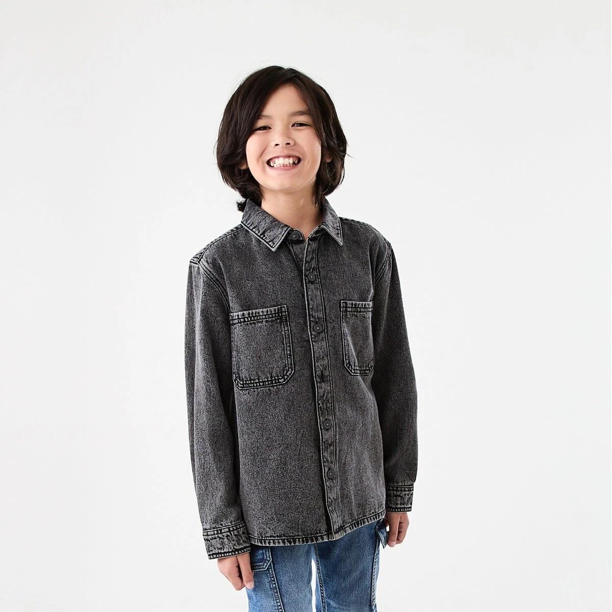 1 Denim Utility Overshirt Black Wash, 1 of 10