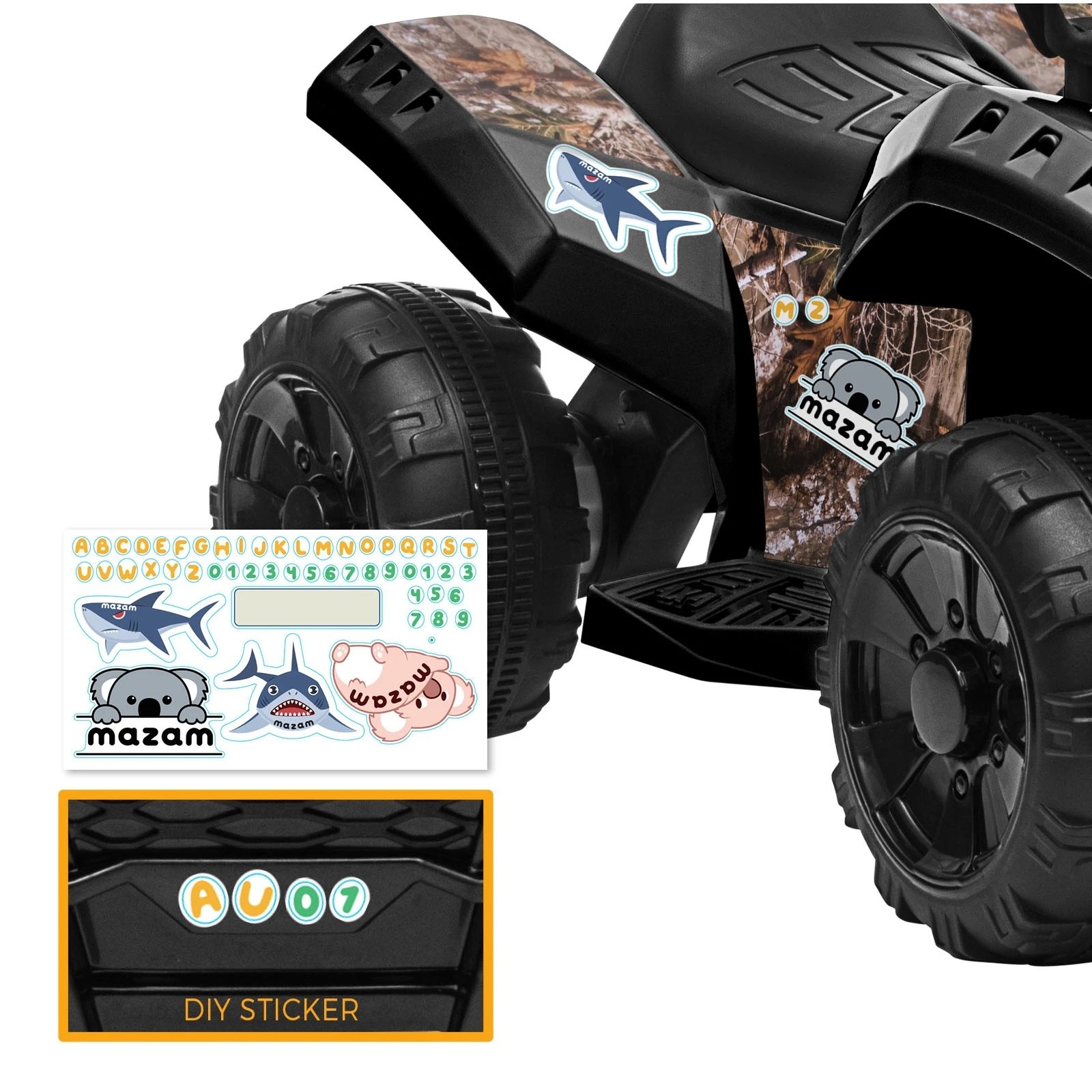 6 Mazam Ride On Car Electric Atv Bike Vehicle For Toddlers Kids Rechargeable
 - Black, 6 of 10