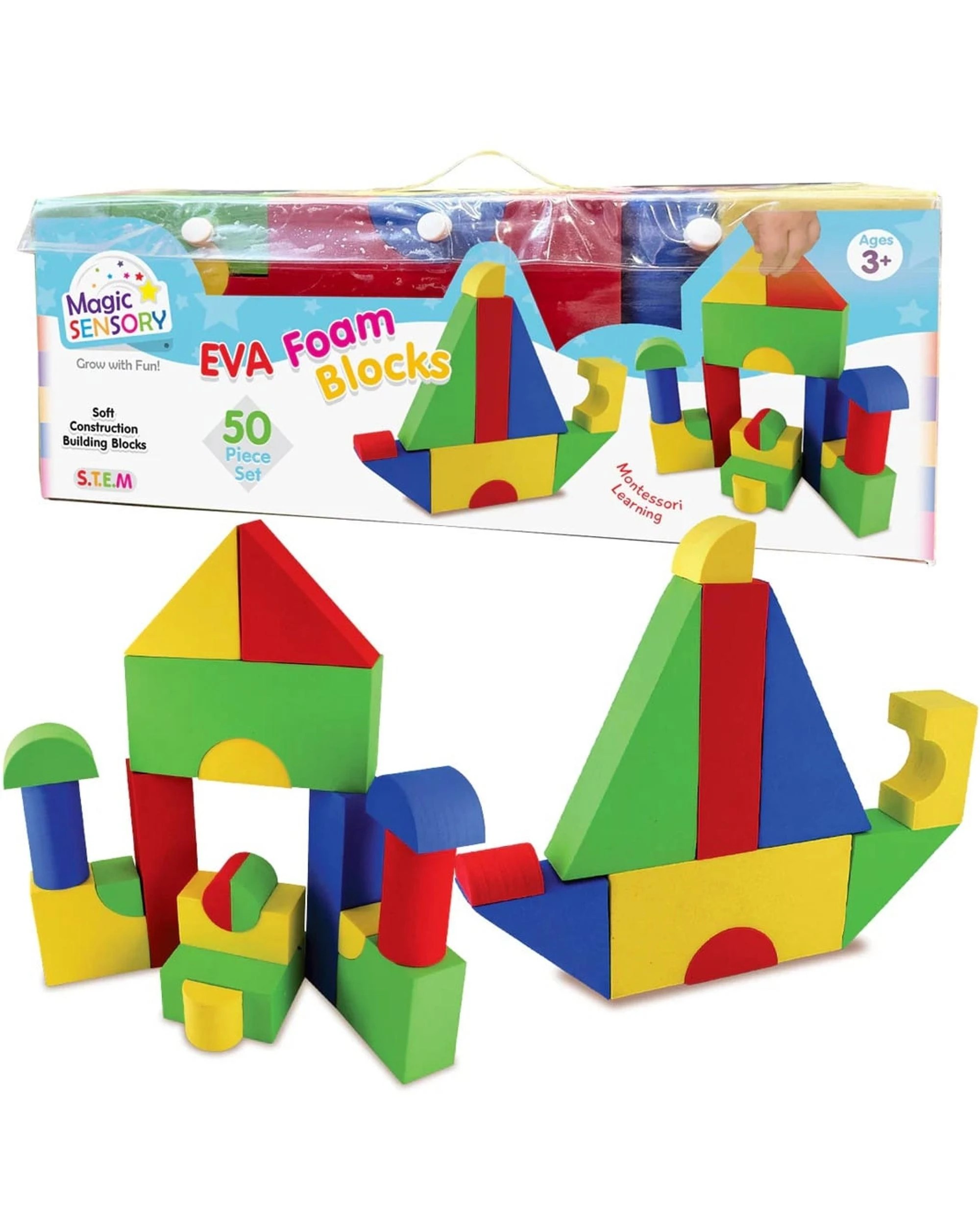 1 Magic Sensory EVA Foam Building Blocks 50 Piece Set, 1 of 5
