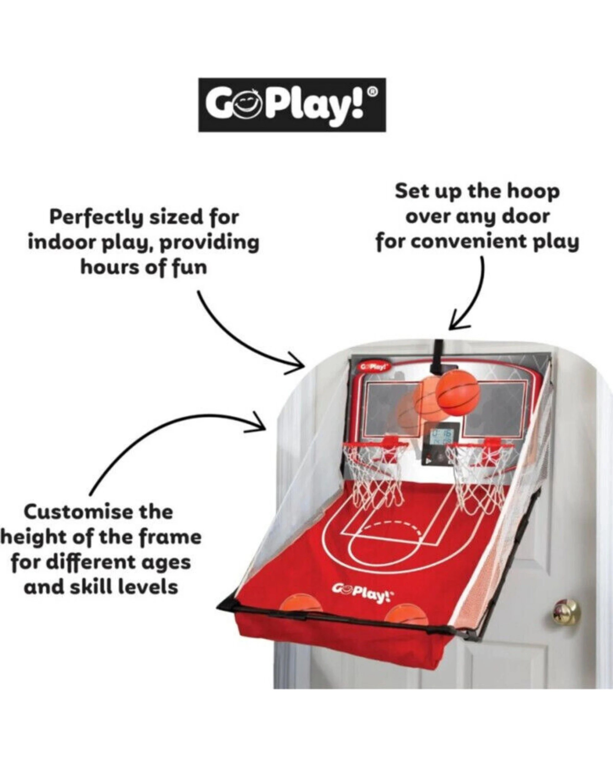 2 Go Play! 2 Player Basketball Game - Red, 2 of 3