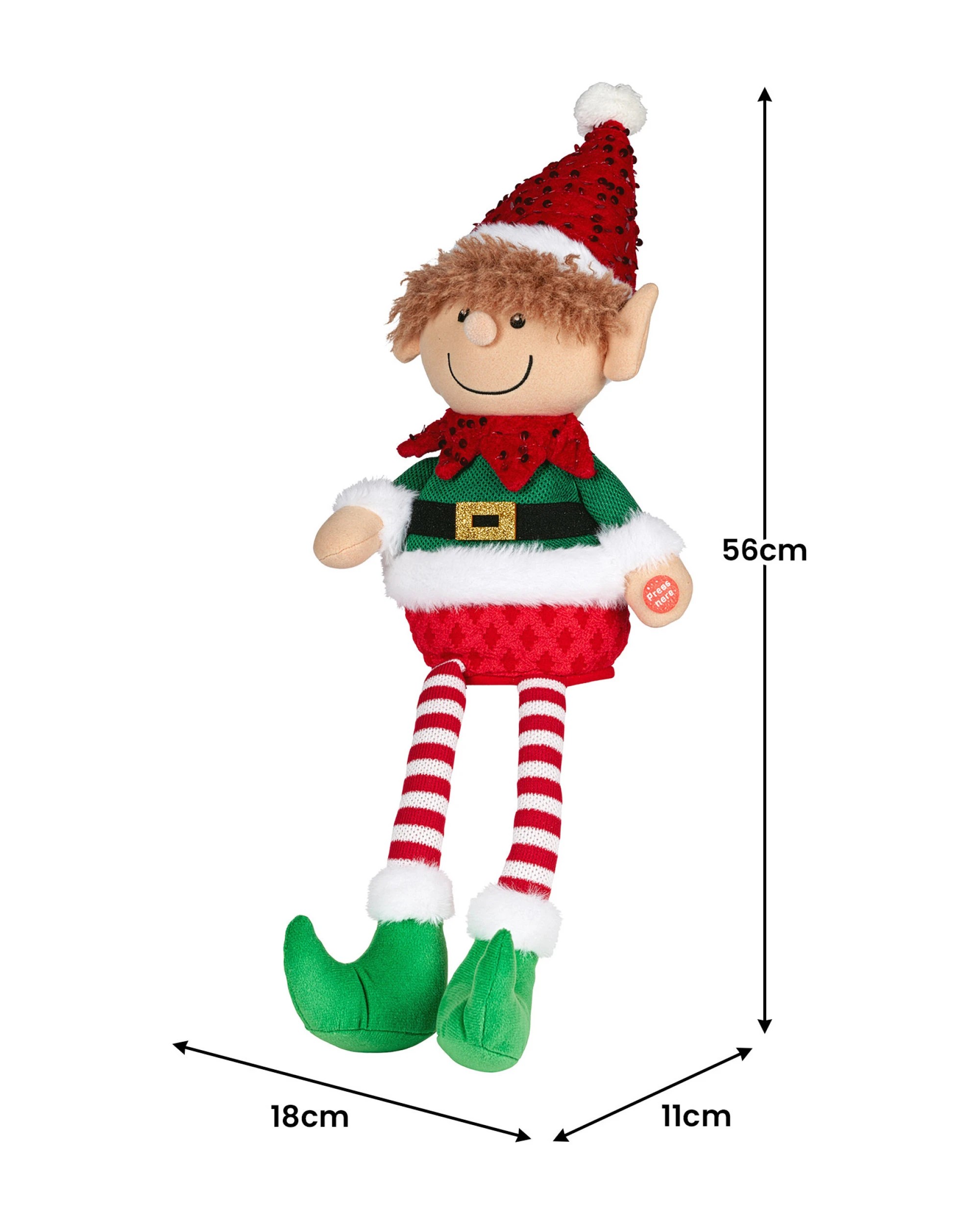 2 Christabelle Christabelle 56cm Battery-operated Christmas Elf With Animation And Music, 2 of 5