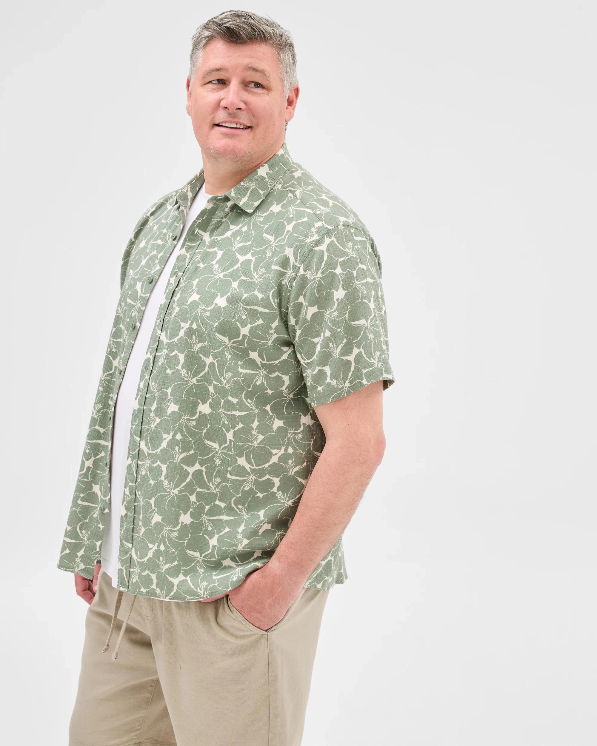 6 Target Plus Size Australian Cotton Crinkle Print Shirt TEAL, 6 of 6