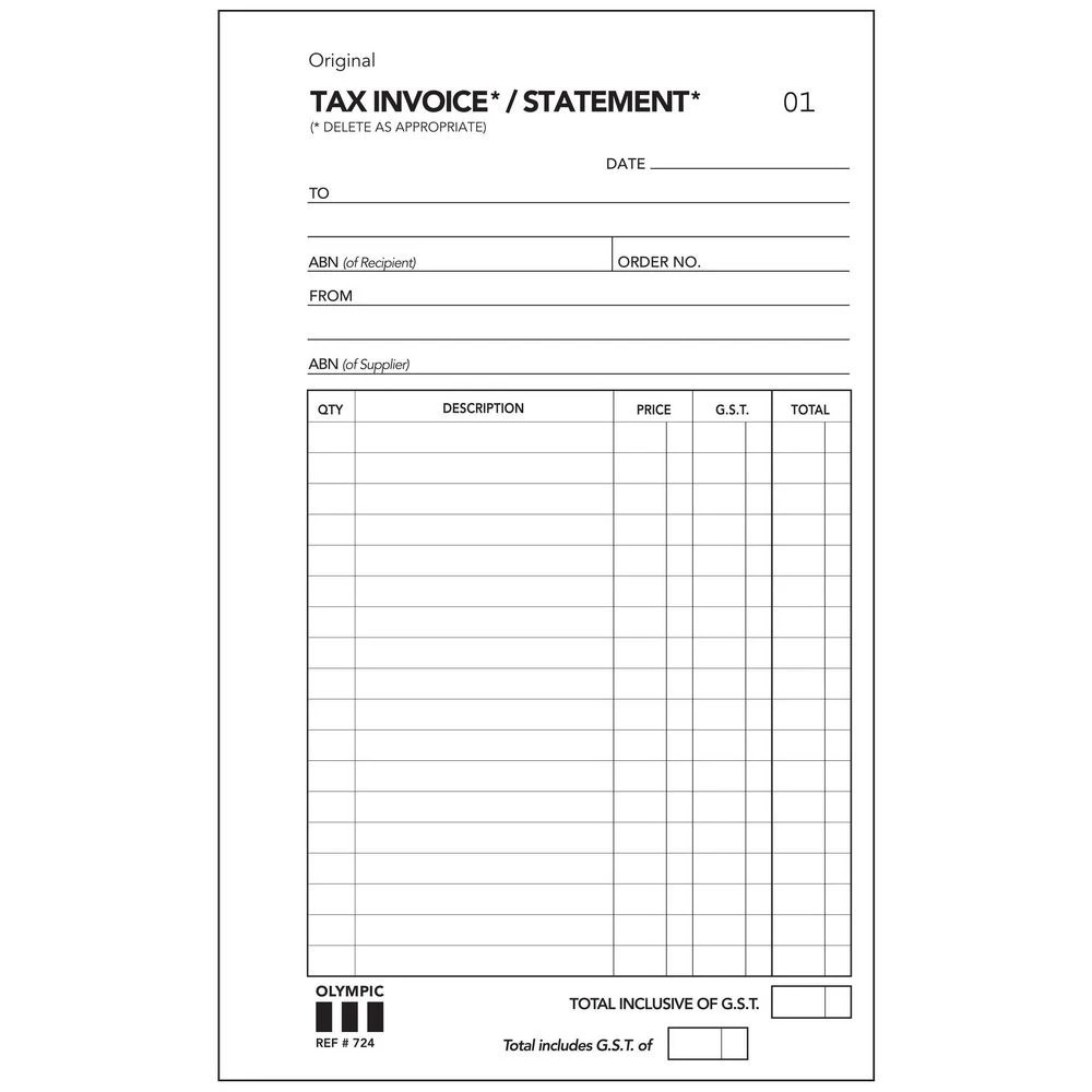 2 Olympic No.724 Carbonless Duplicate Invoice/Statement Book, 2 of 2