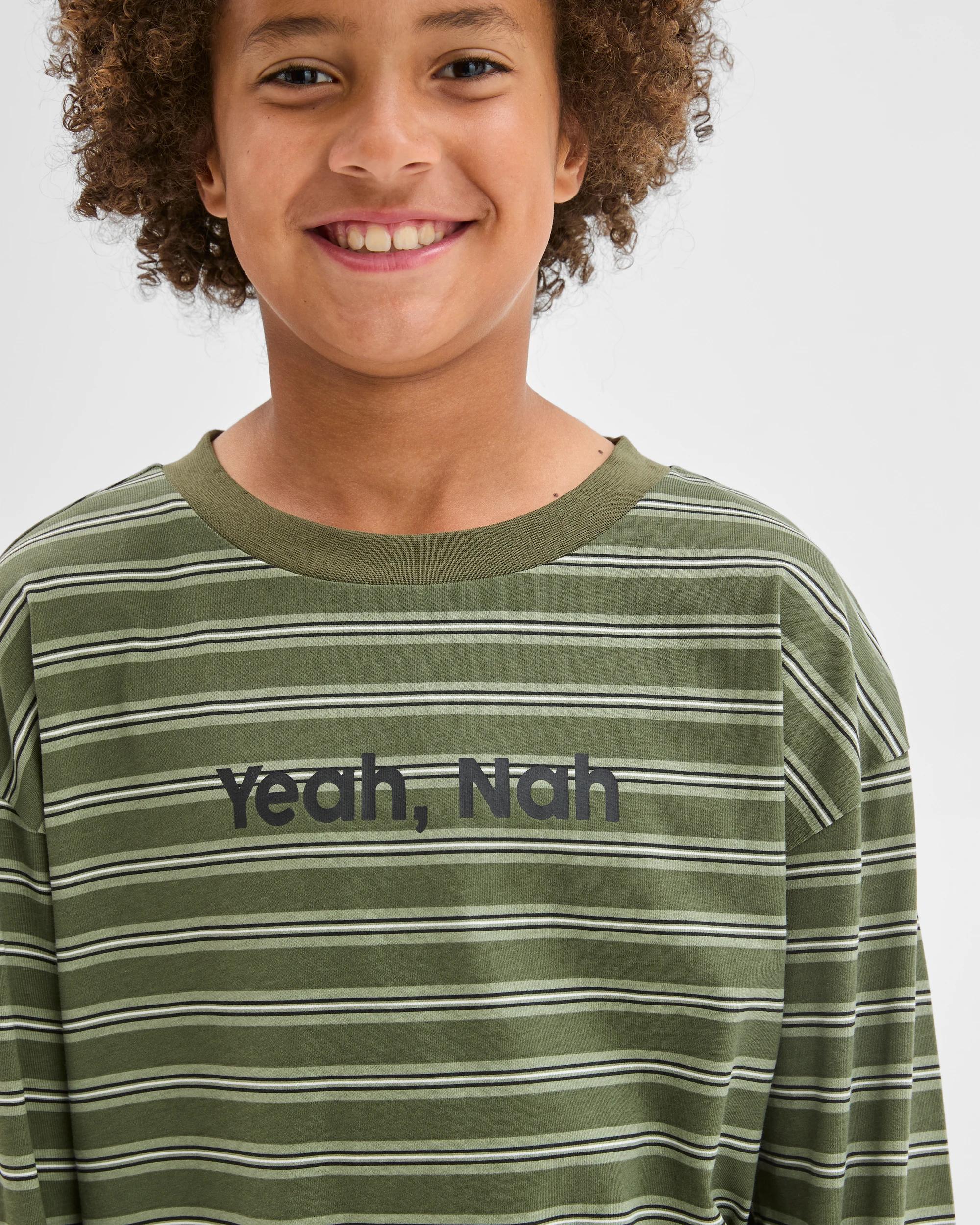 2 Target Kids Australian Cotton Older Boys Oversized Knit Pyjama Set YEAH NAH, 2 of 7