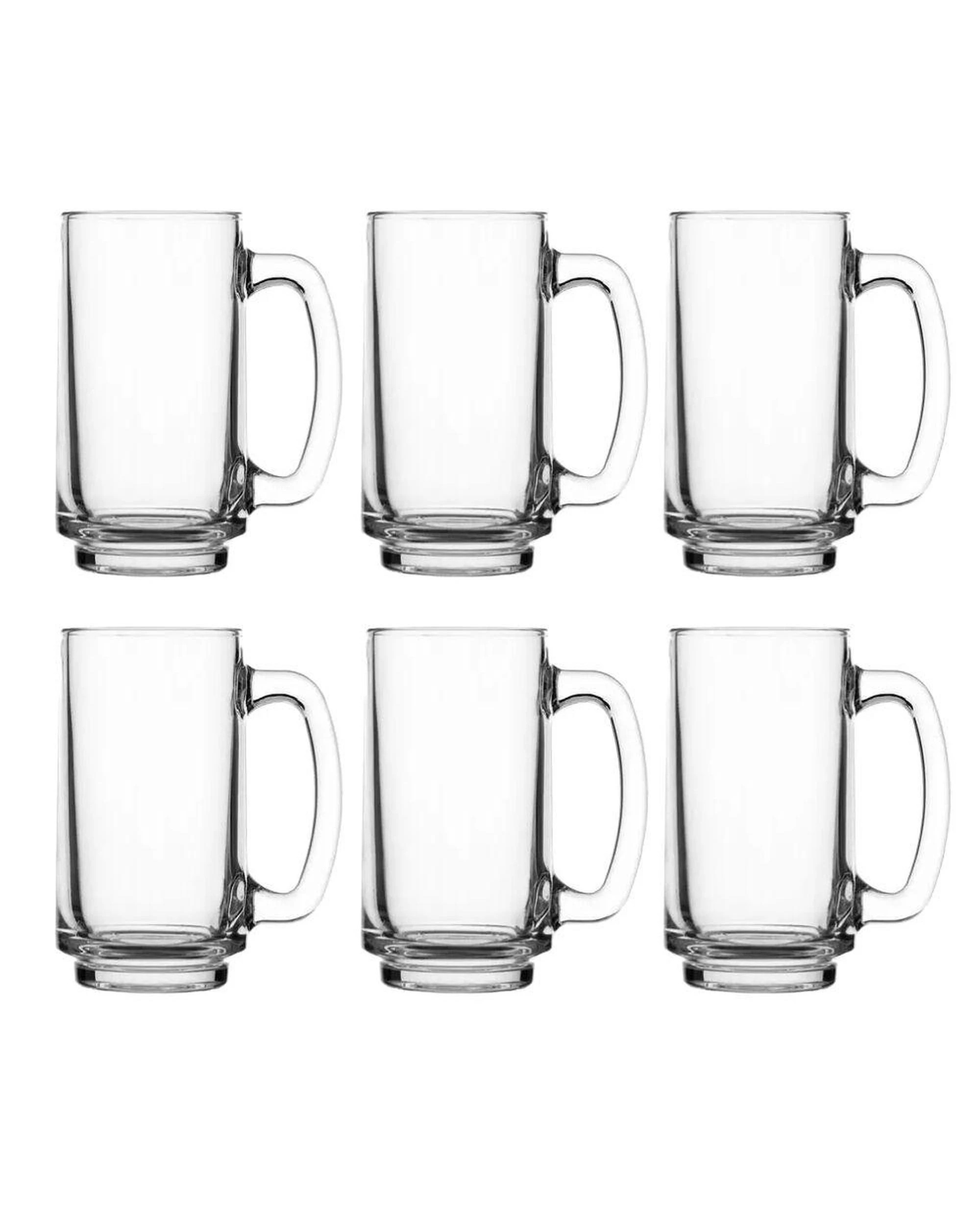 1 Crown Playboy Glass Beer Mug 355ml Set of 6 - Clear, 1 of 2