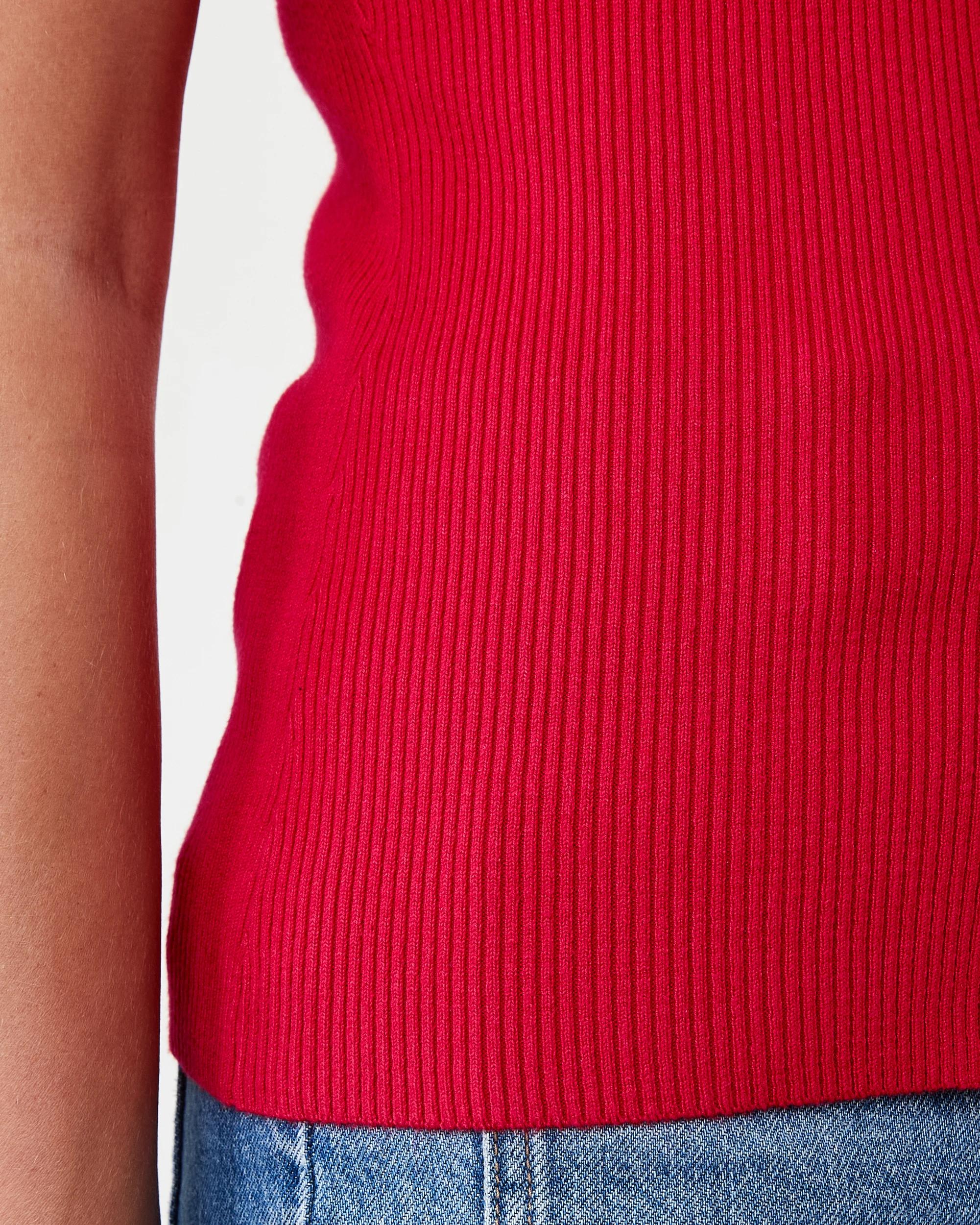 7 Sleeveless Rib Button Tank Strawberry, 7 of 7