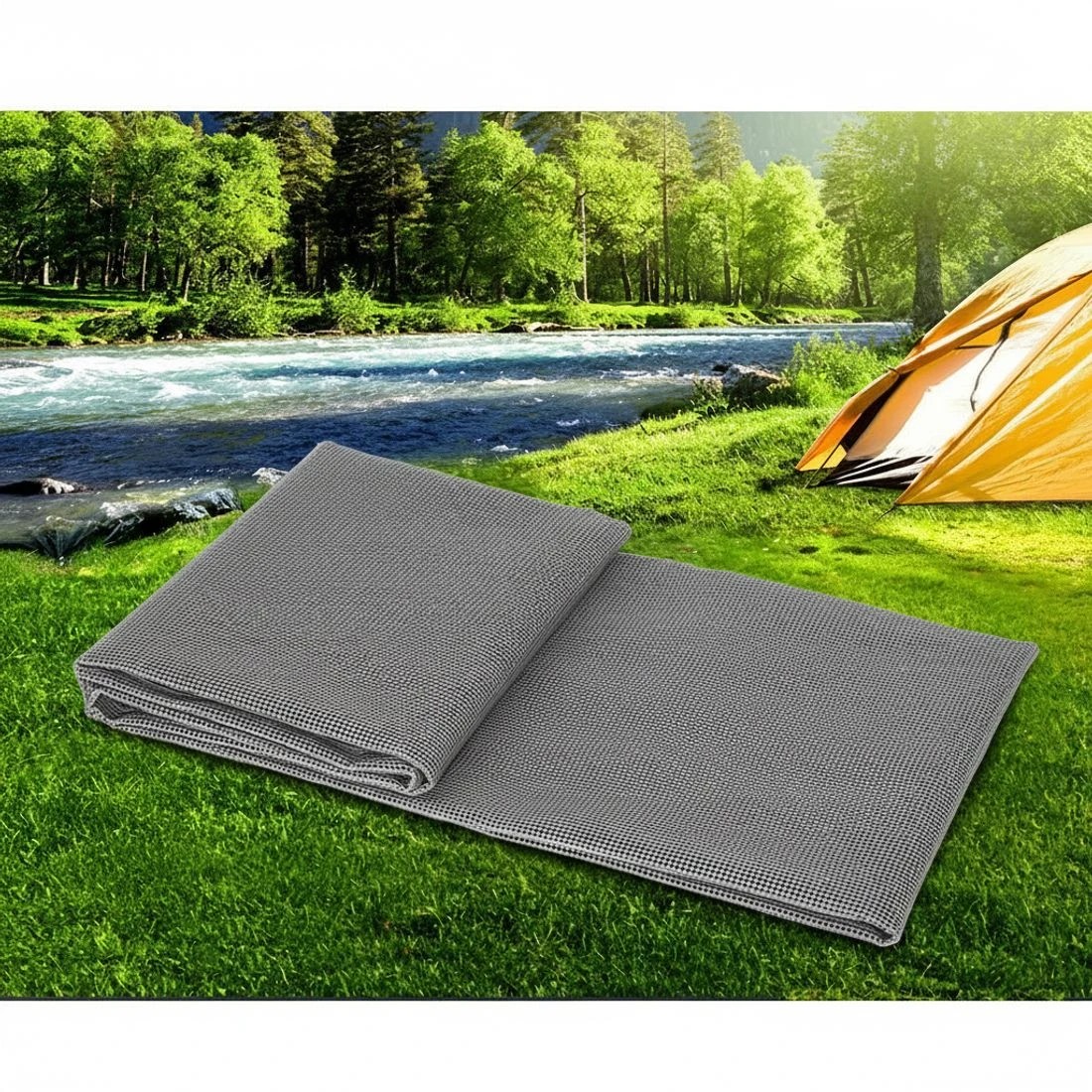 3 Weisshorn Annex Matting Floor Mats Mesh Caravan Camping Annexe - Grey, 3 of 5