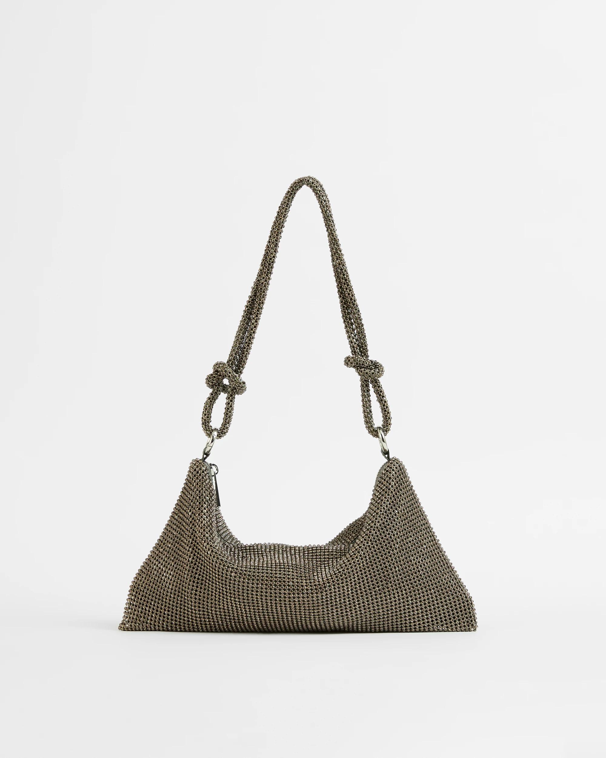 1 Target Woman Slouchy Diamante Shoulder Bag KHAKI, 1 of 2