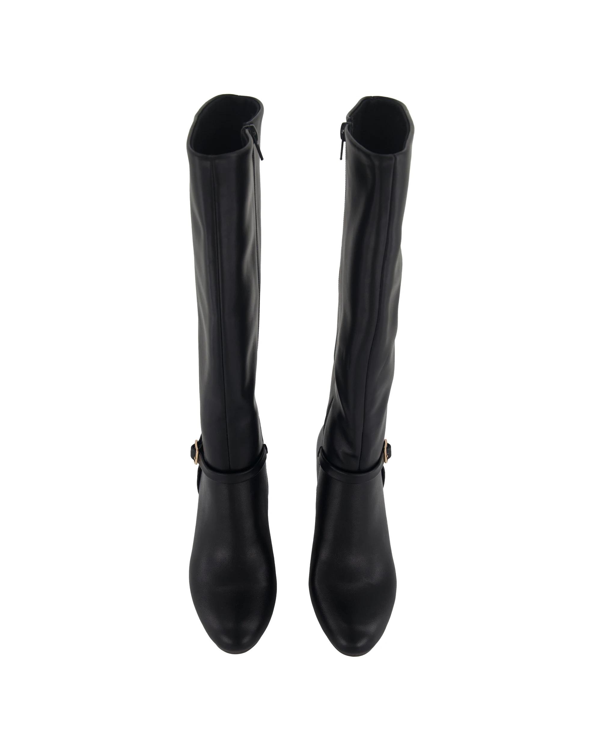 2 High Zip PU Long Boots Black, 2 of 4