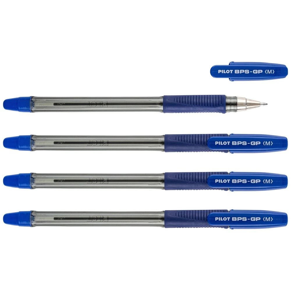 3 PILOT BPS-GP Ballpoint Pen Medium 1mm Blue 4 Pack, 3 of 8
