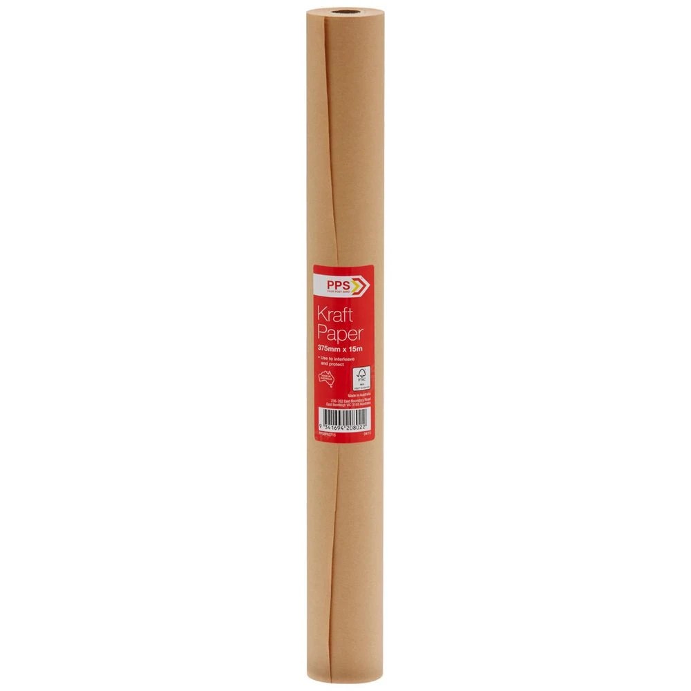 1 PPS Kraft Paper Roll 375mm x 15m, 1 of 3