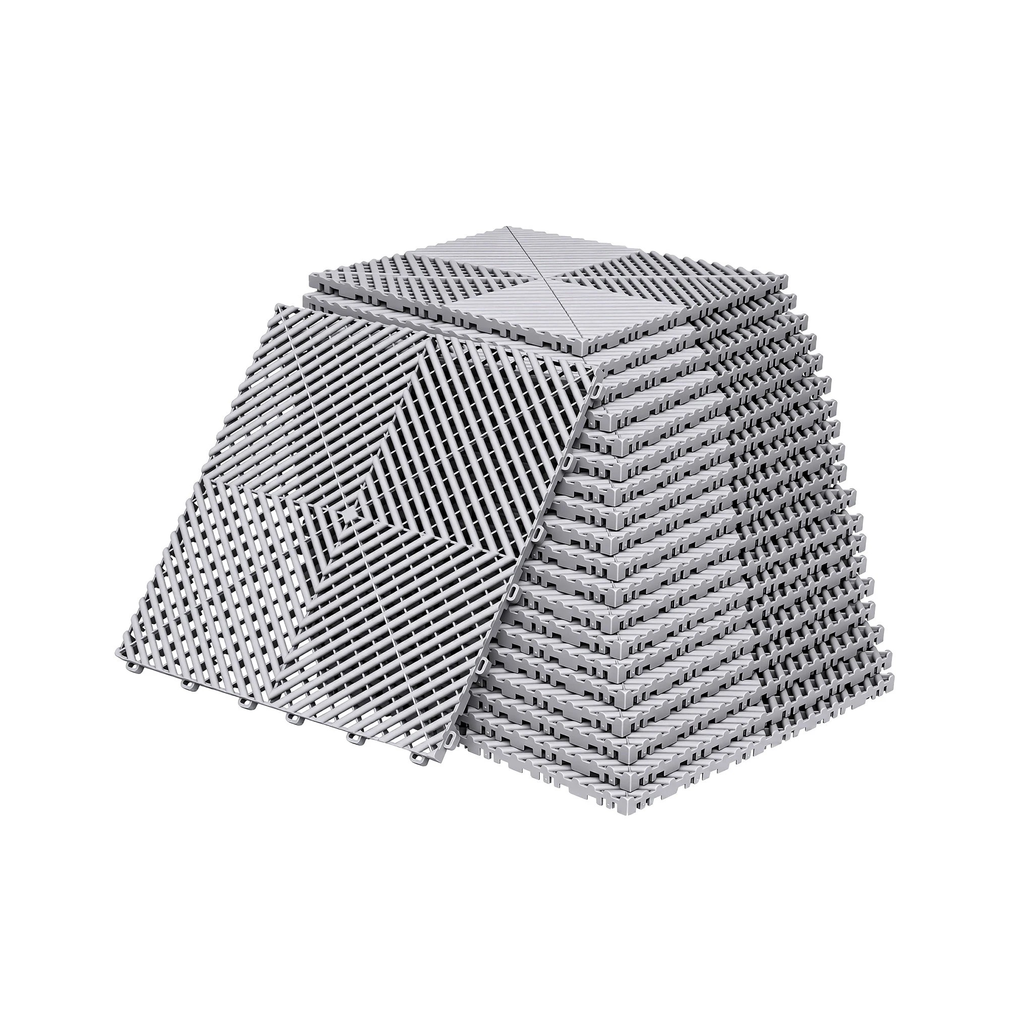 1 Giantz 20PCS Garage Floor Tiles Interlocking Drainage Non-Slip Tiles Heavy Duty for - Grey, 1 of 4