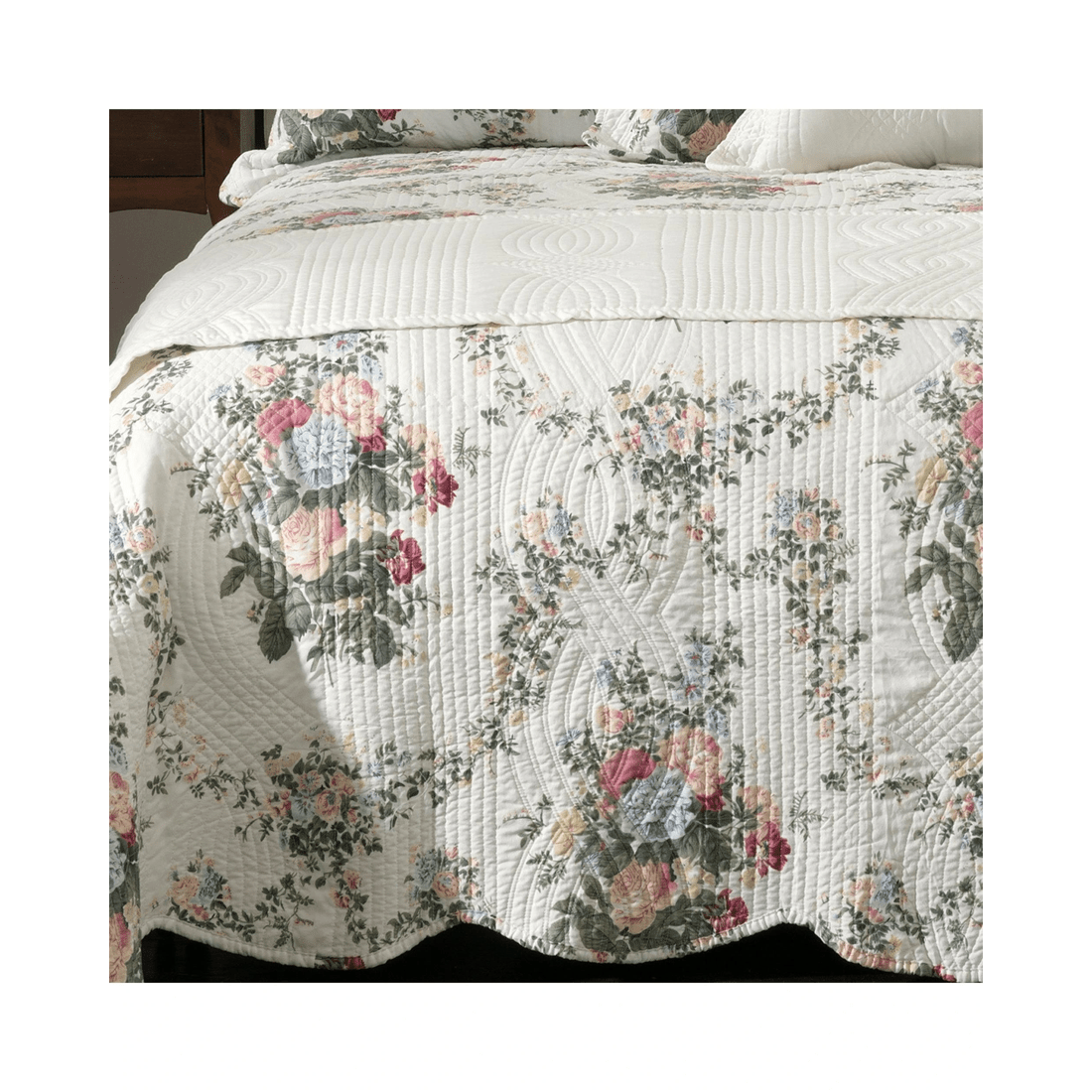 3 Bianca Bedding Rosedale Bedspread Set - Single, Green
 - Single Bed
 - green, 3 of 4