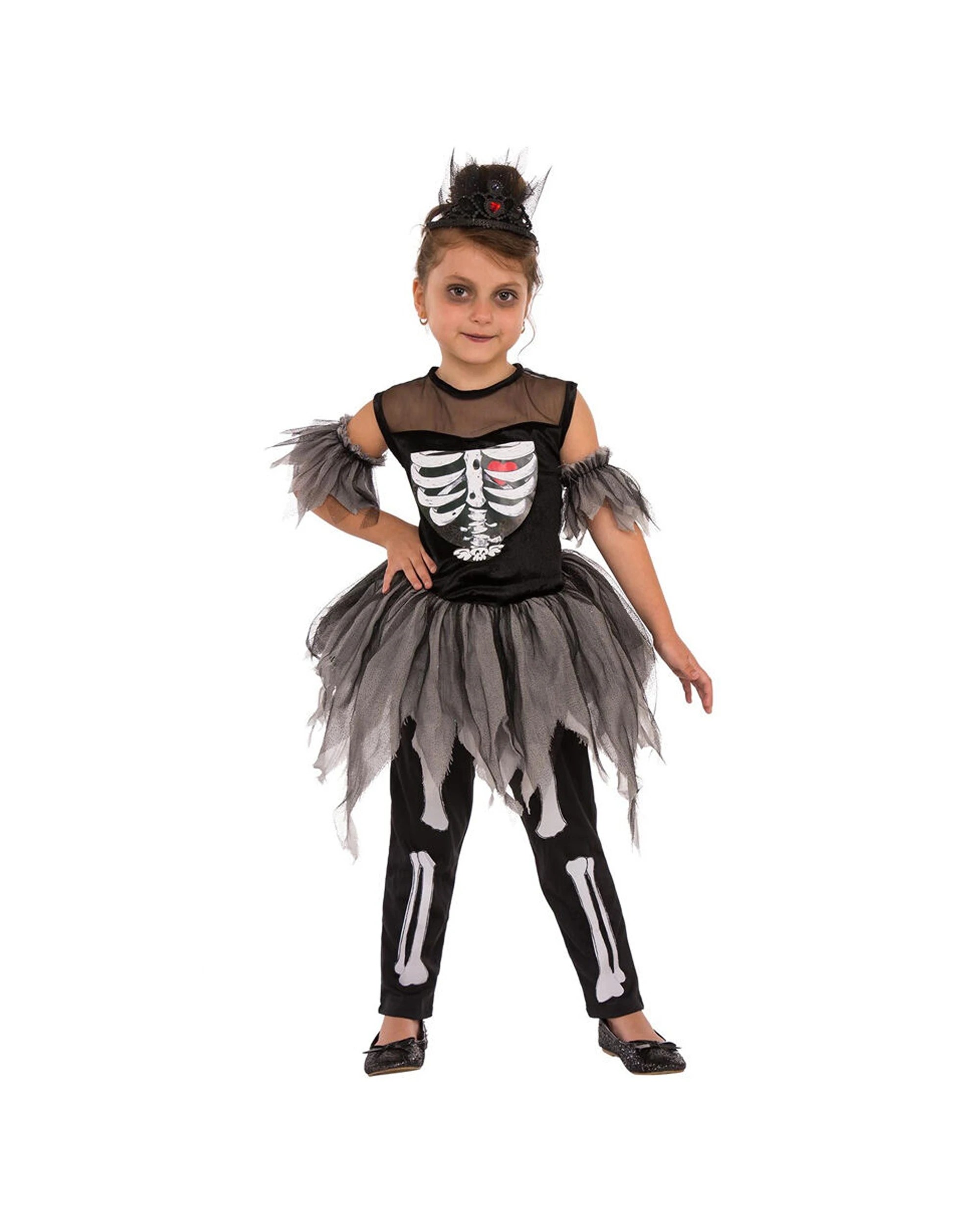 1 Rubies Skelerina Girls Ballerina Dress Up Costume Size S - Black, 1 of 3
