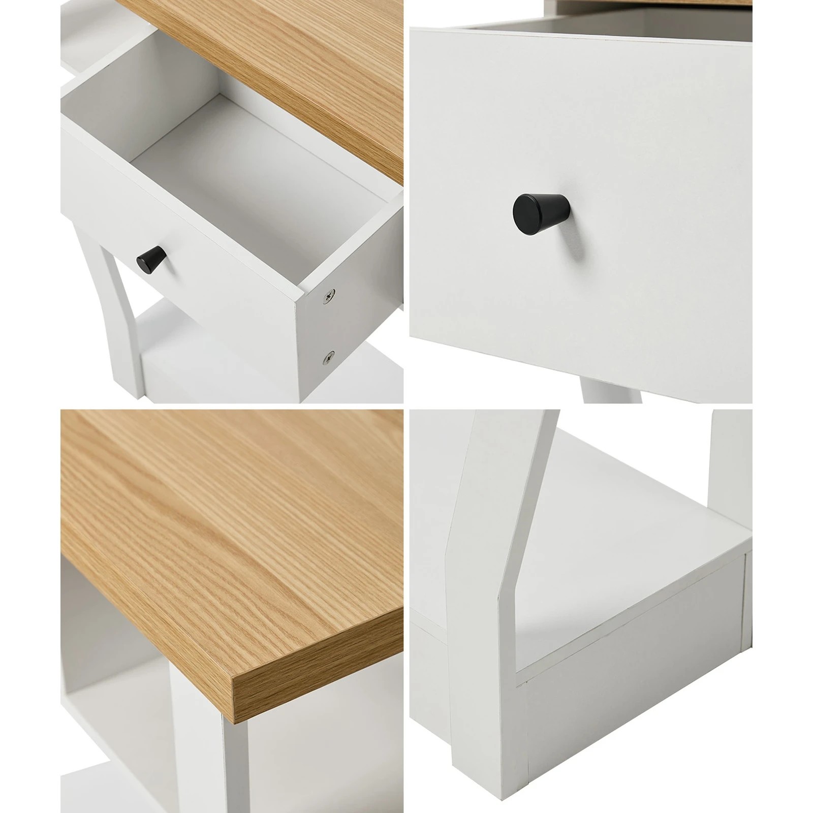 6 Oikiture Console Table 1 Drawer Hallway Entryway Storage Shelf Side Desk - White, 6 of 8