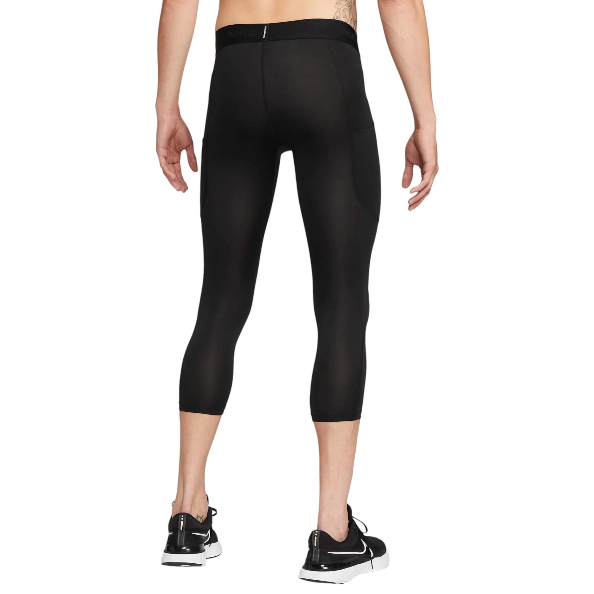 3 Nike Men Pro Dri-FIT 3/4 Length Black Fitness Tights BLACK, 3 of 7